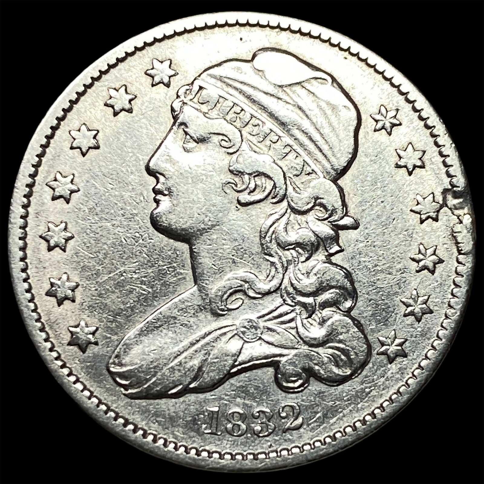 1832 Capped Bust Silver Quarter CHOICE AU (1 of 2)