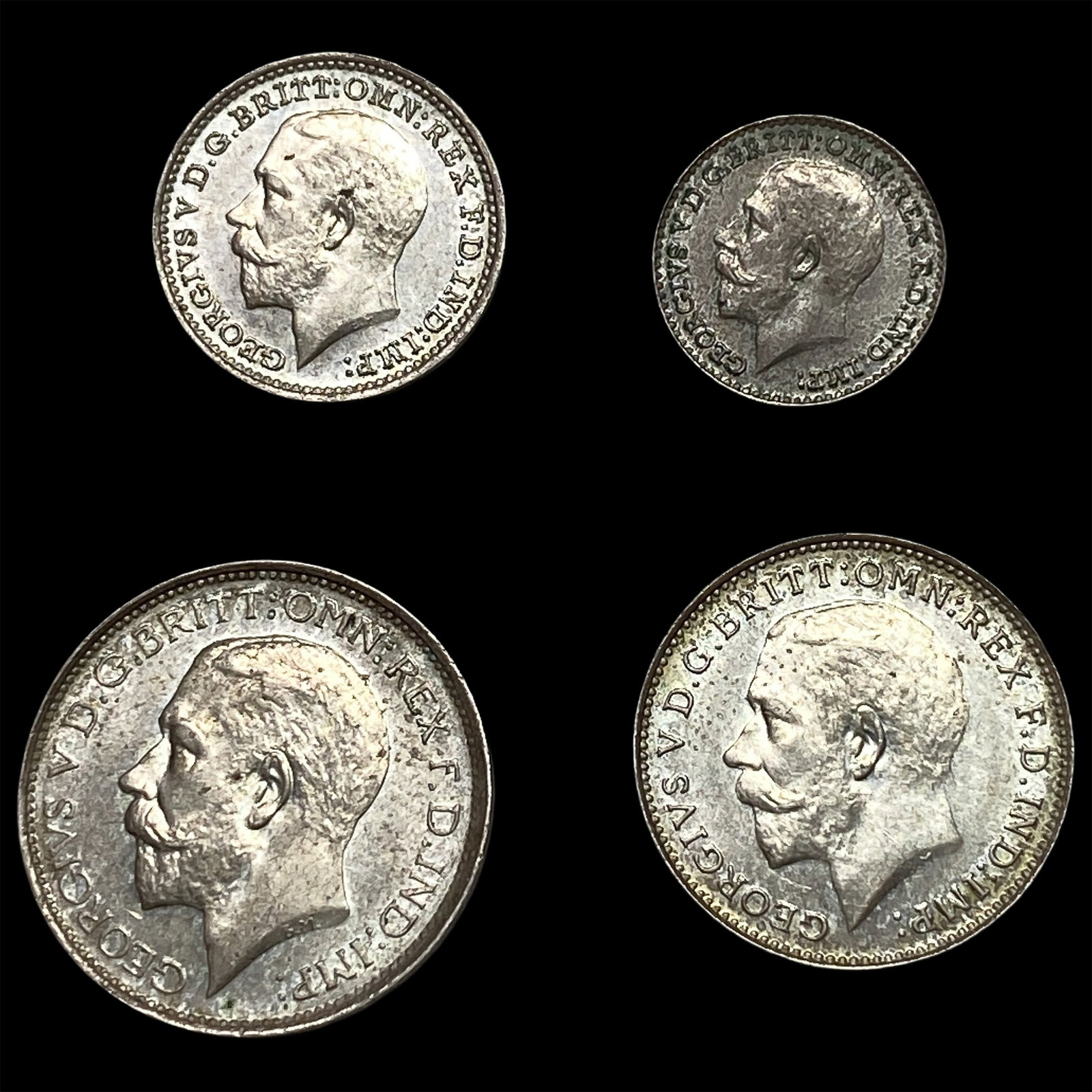 1927 UK Silver Maundy Set [1-4 Pence] UNCIRCULATED: 1927 UK Silver Maundy Set [1-4 Pence] UNCIRCULATED