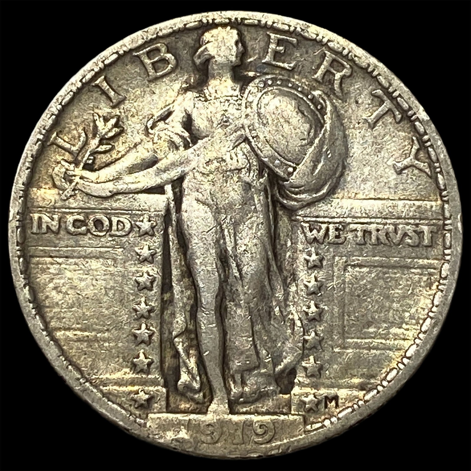 1919 Silver Standing Liberty Quarter LIGHTLY CIRCULATED: 1919 Silver Standing Liberty Quarter LIGHTLY CIRCULATED