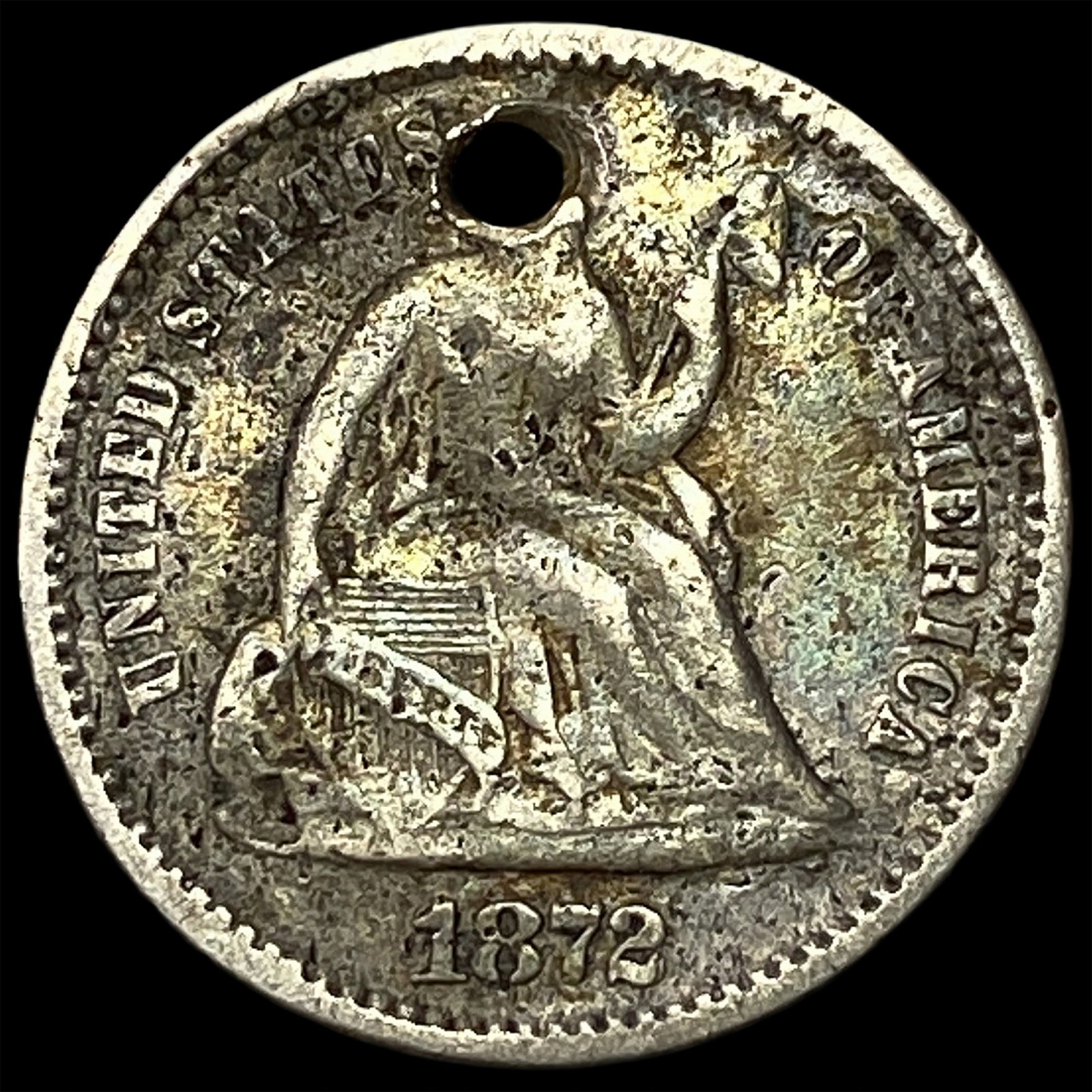 1872 Seated Liberty Silver Half Dime HIGH GRADE: 1872 Seated Liberty Silver Half Dime HIGH GRADE