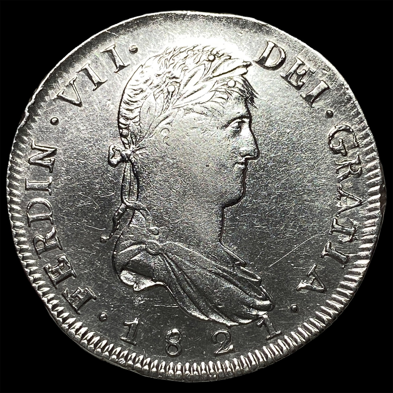 1821 Spanish Colonies Silver 8 Reales CHOICE AU (1 of 2)
