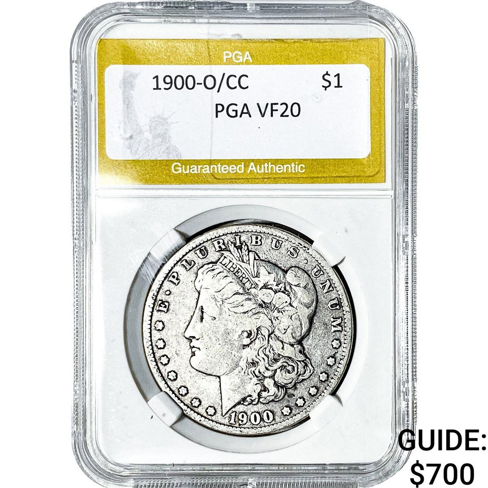 1900-O/CC Morgan Silver Dollar PGA VF20: 1900-O/CC Morgan Silver Dollar PGA VF20