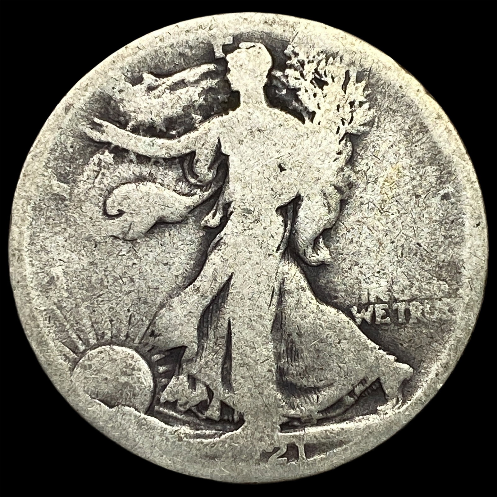 1921 Silver Walking Liberty Half Dollar NICELY CIRCULATED: 1921 Silver Walking Liberty Half Dollar NICELY CIRCULATED