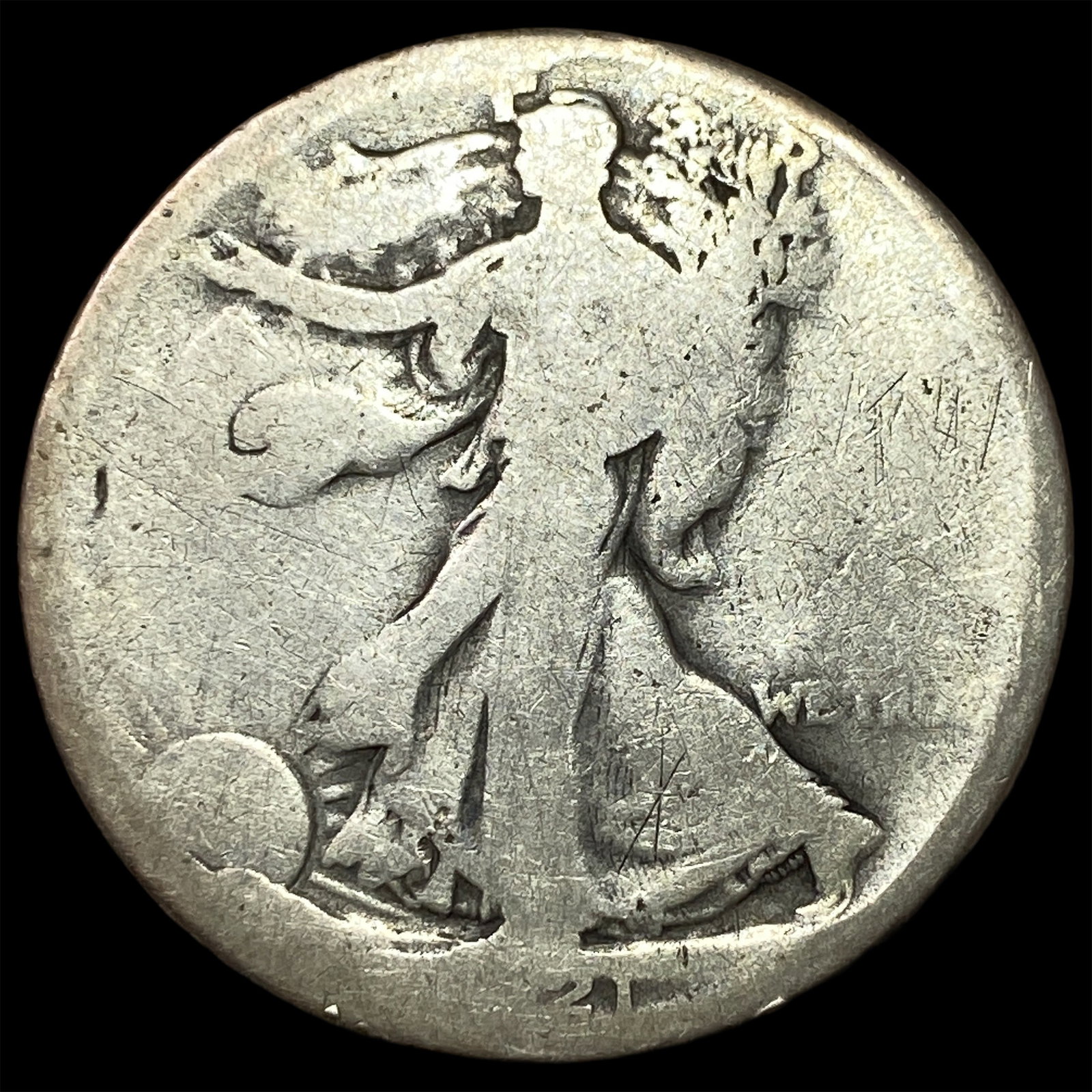 1921-D Silver Walking Liberty Half Dollar NICELY CIRCULATED: 1921-D Silver Walking Liberty Half Dollar NICELY CIRCULATED