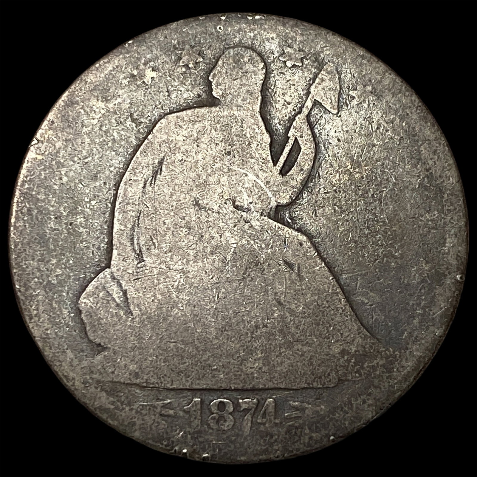 1874 Seated Liberty Half Dollar NICELY CIRCULATED