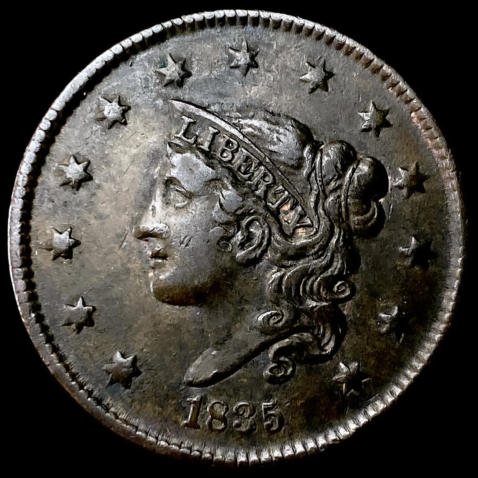 1835 Coronet Head Large Cent CHOICE AU (1 of 2)