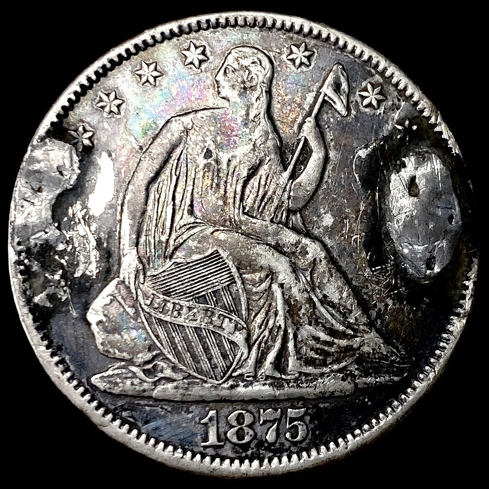 1875 Silver Seated Liberty Half Dollar HIGH GRADE
