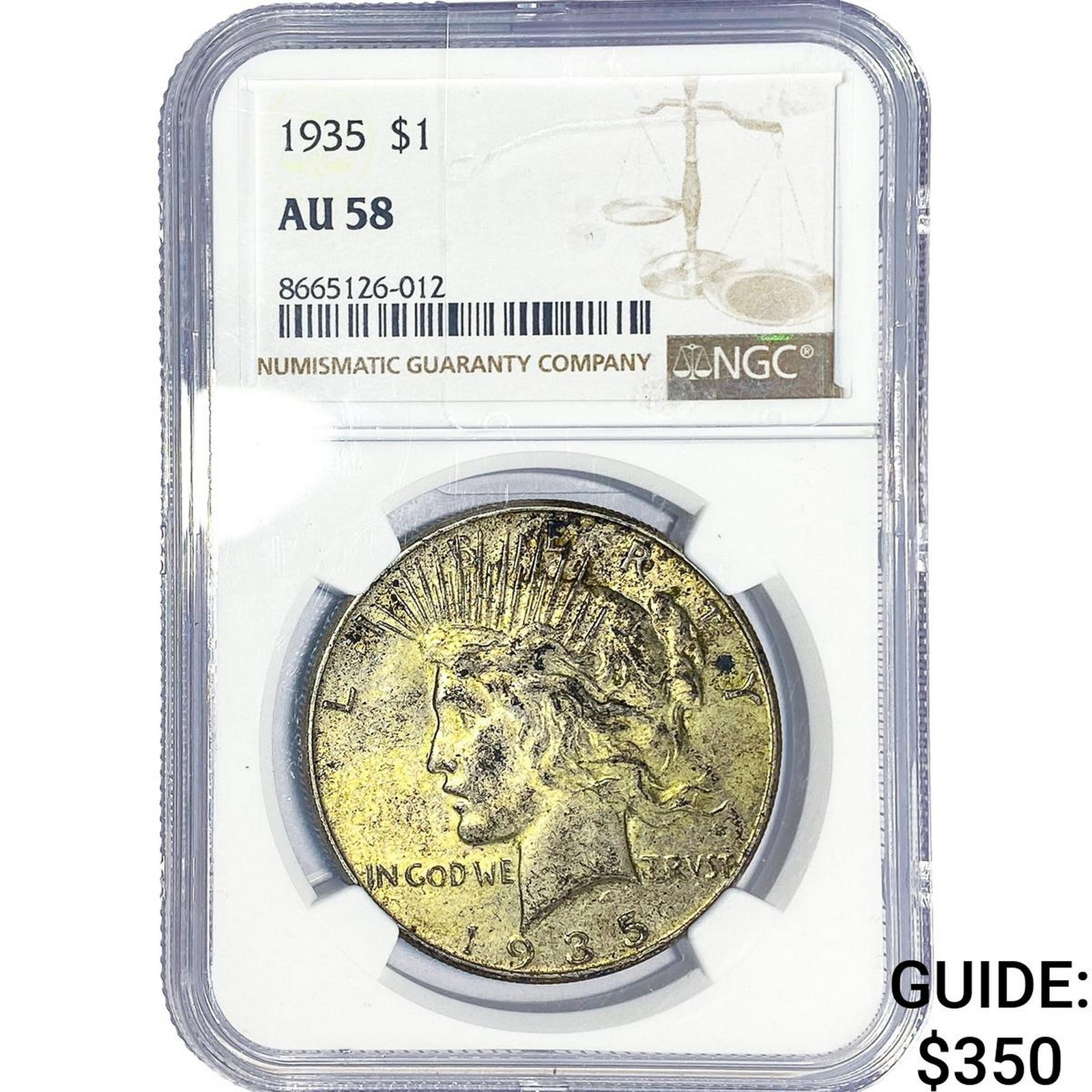 1935 Silver Peace Dollar NGC AU58 (1 of 2)