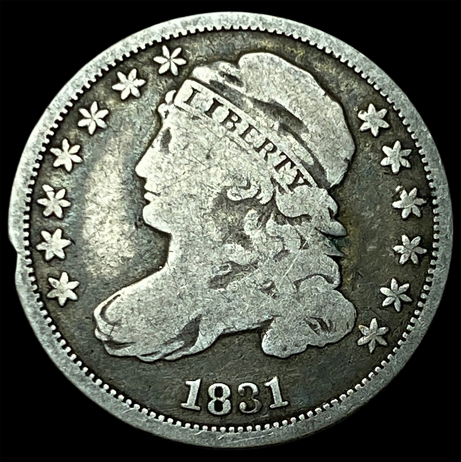 1831 Silver Capped Bust Dime NICELY CIRCULATED: 1831 Silver Capped Bust Dime NICELY CIRCULATED