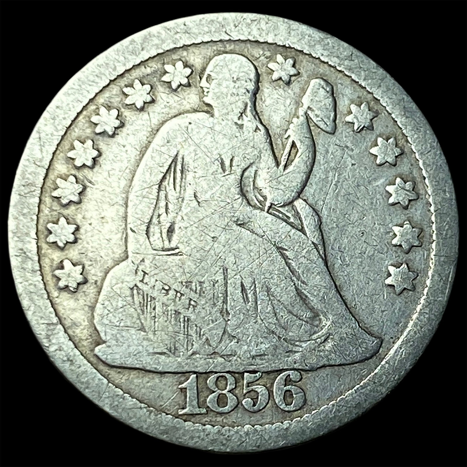 1856 Silver Seated Liberty Dime NEARLY UNCIRCULATED: 1856 Silver Seated Liberty Dime NEARLY UNCIRCULATED