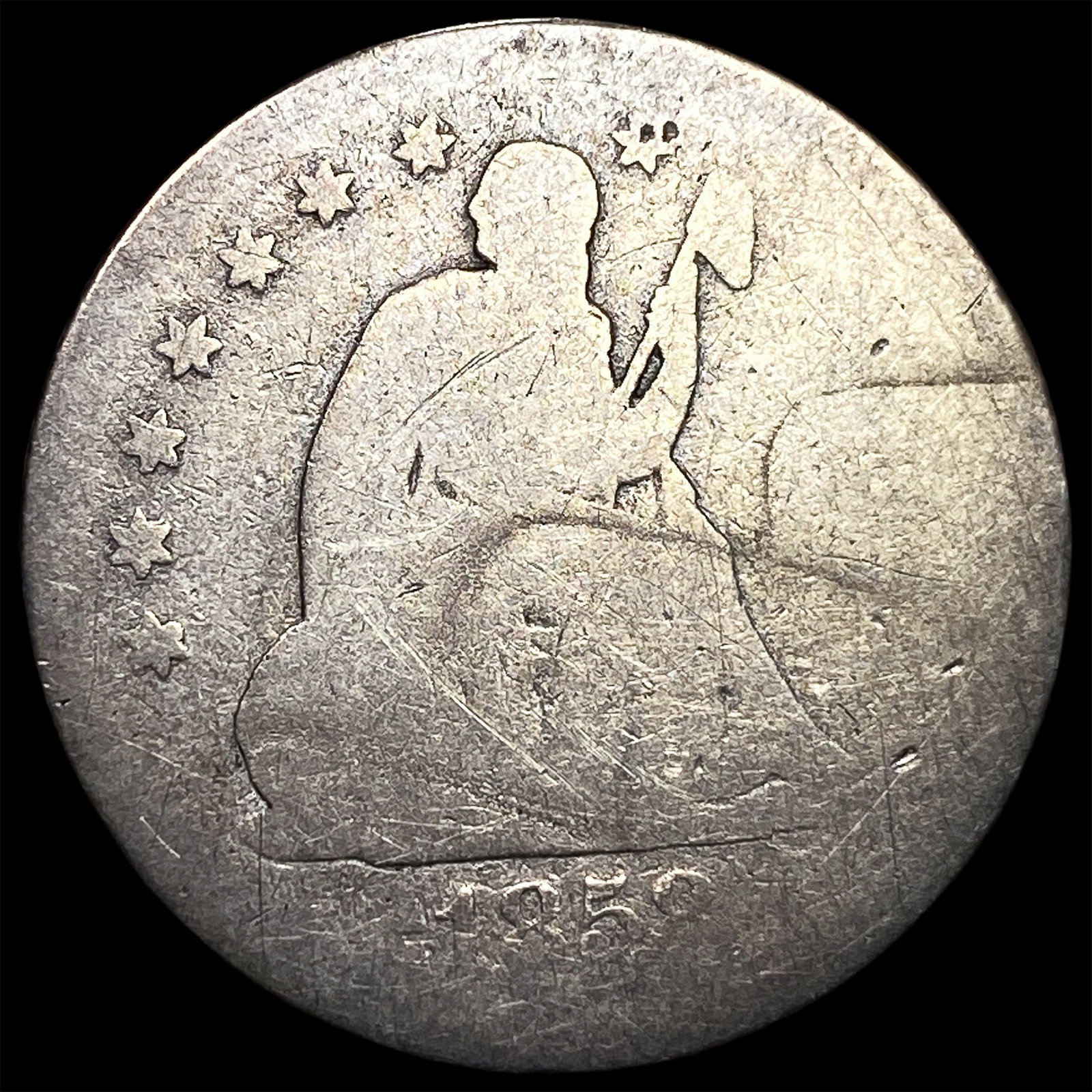 1858-S Silver Seated Liberty Quarter NICELY CIRCULATED: 1858-S Silver Seated Liberty Quarter NICELY CIRCULATED