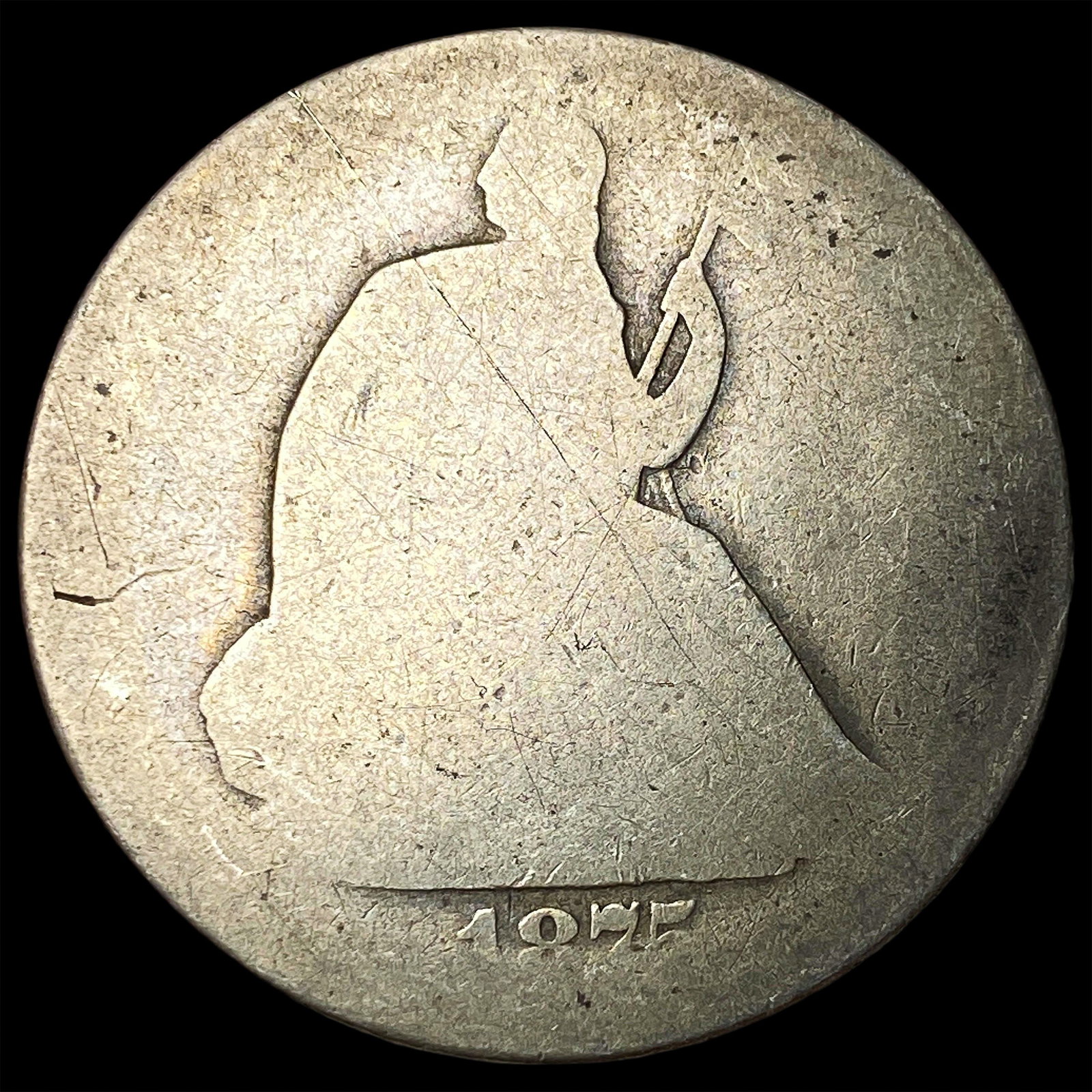 1875-S Silver Seated Liberty Quarter NICELY CIRCULATED: 1875-S Silver Seated Liberty Quarter NICELY CIRCULATED