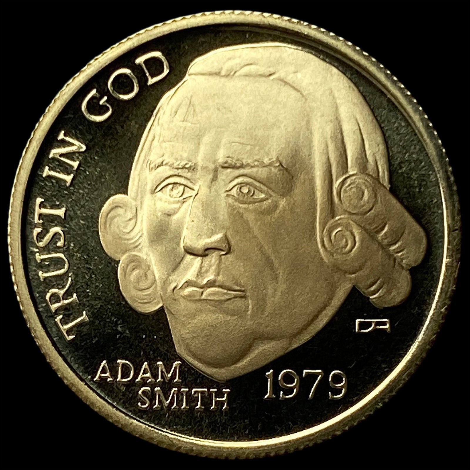1979 Gold 1/10oz Adam Smith Medallion NICELY CIRCULATED (1 of 2)