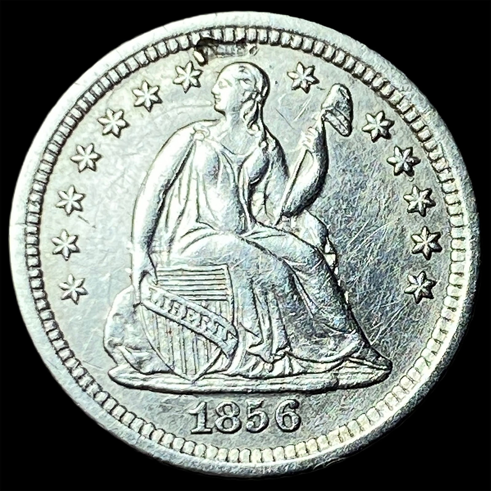 1856-O Silver Seated Liberty Half Dime UNCIRCULATED: 1856-O Silver Seated Liberty Half Dime UNCIRCULATED
