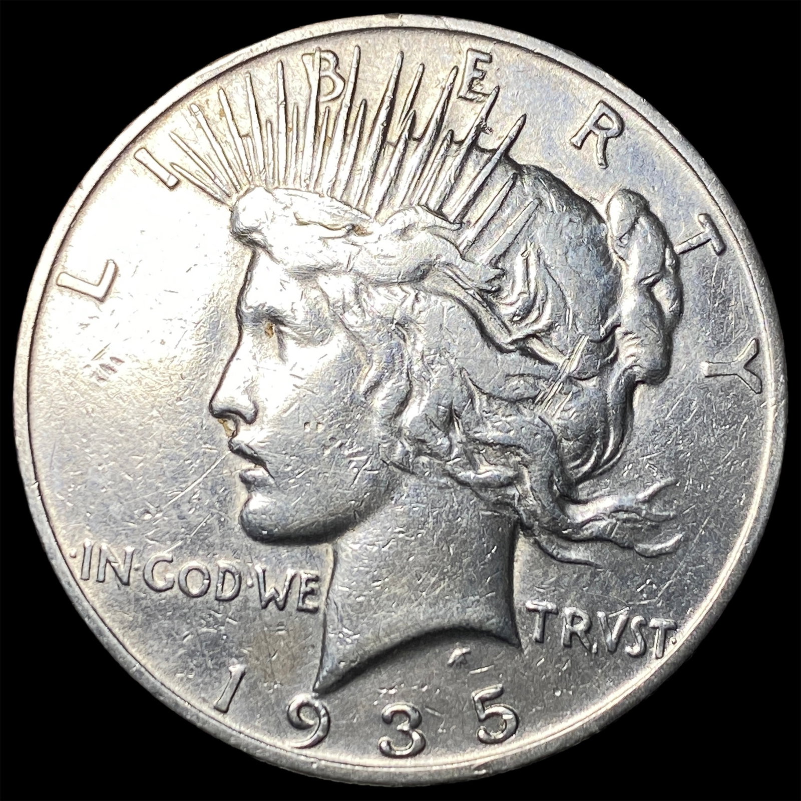 1935-S Silver Peace Dollar NEARLY UNCIRCULATED: 1935-S Silver Peace Dollar NEARLY UNCIRCULATED