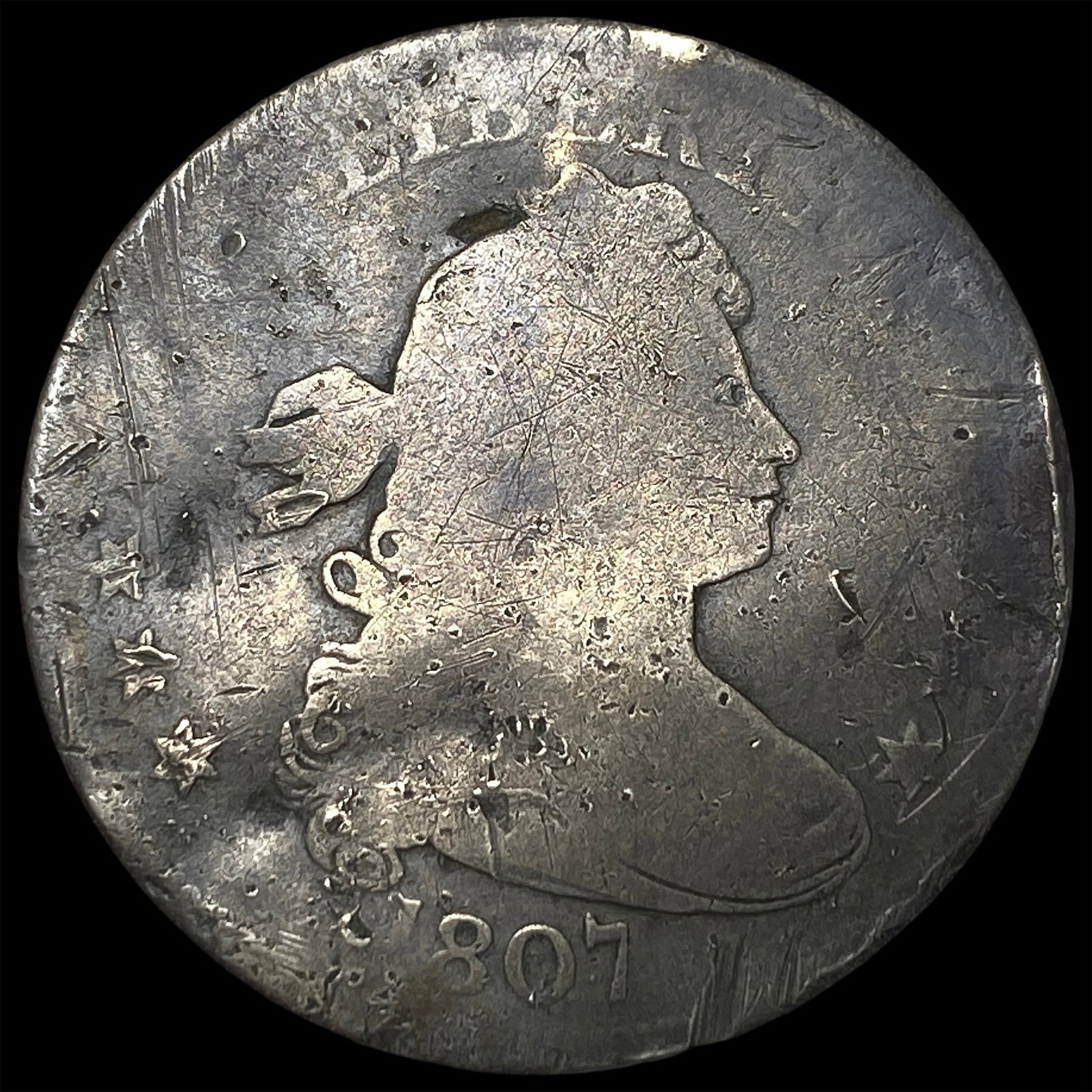 1807 Silver Draped Bust Quarter NICELY CIRCULATED: 1807 Silver Draped Bust Quarter NICELY CIRCULATED