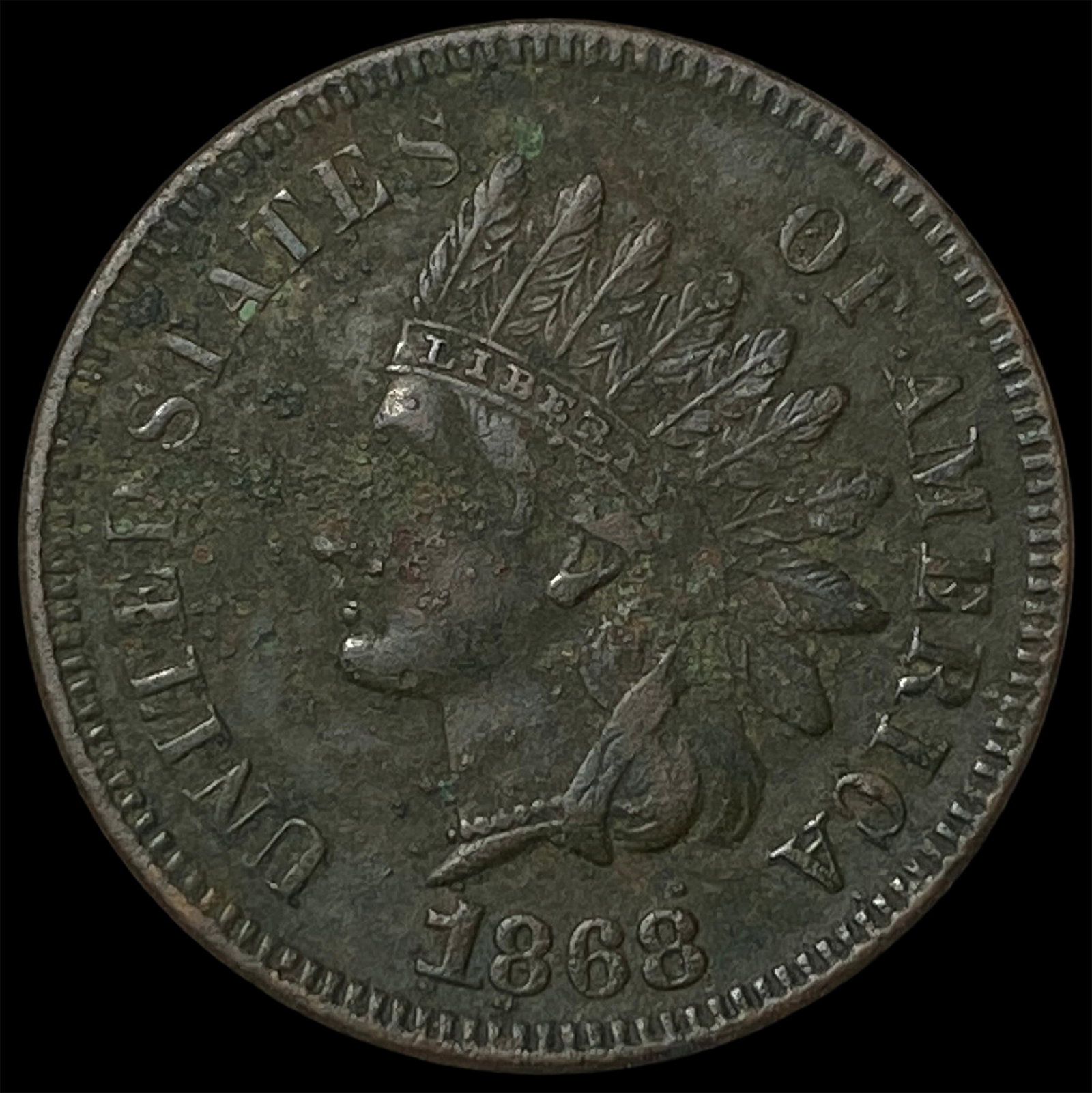 1868 Indian Head Cent NEARLY UNCIRCULATED: 1868 Indian Head Cent NEARLY UNCIRCULATED