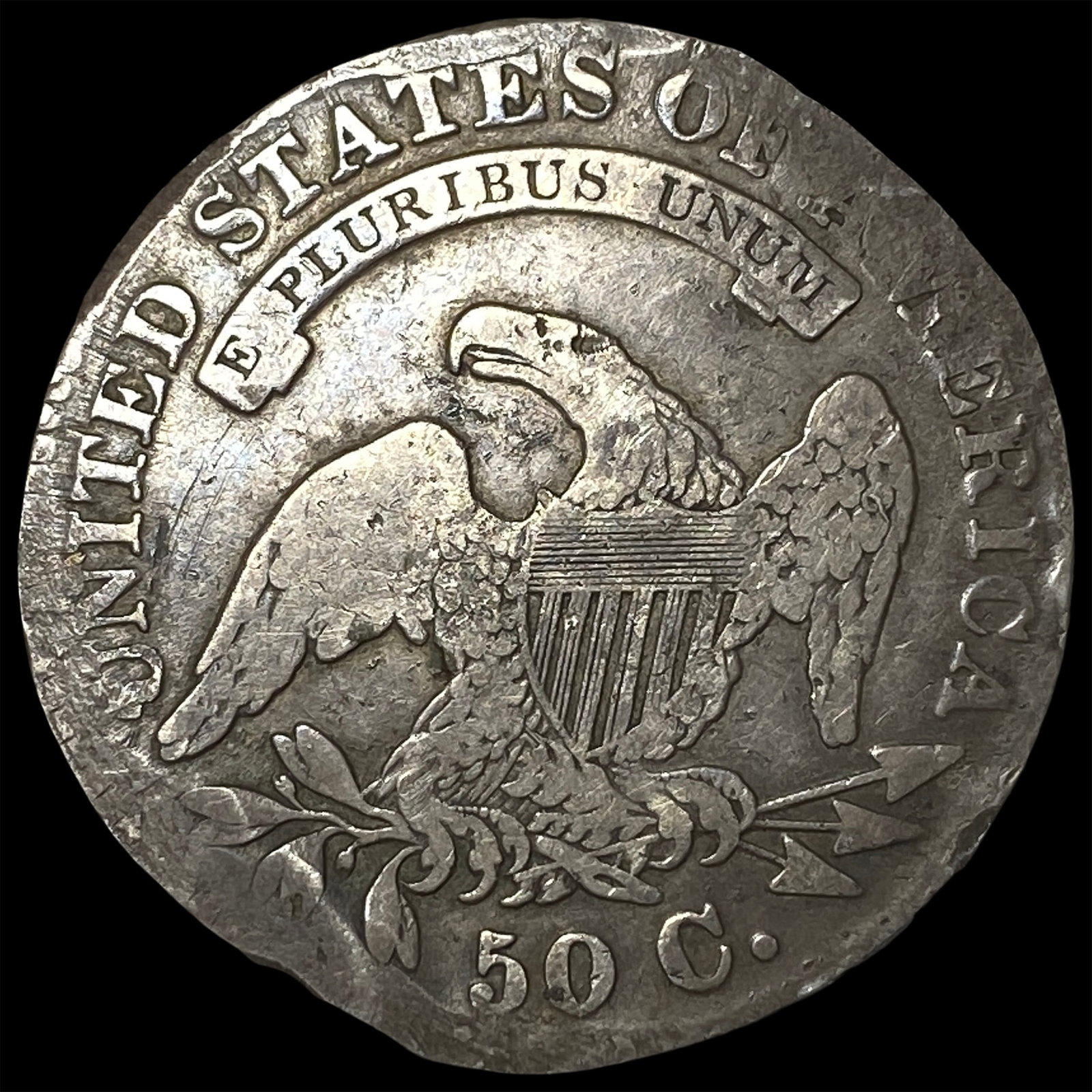1830 Capped Bust Silver Half Dollar NICELY CIRCULATED - 2