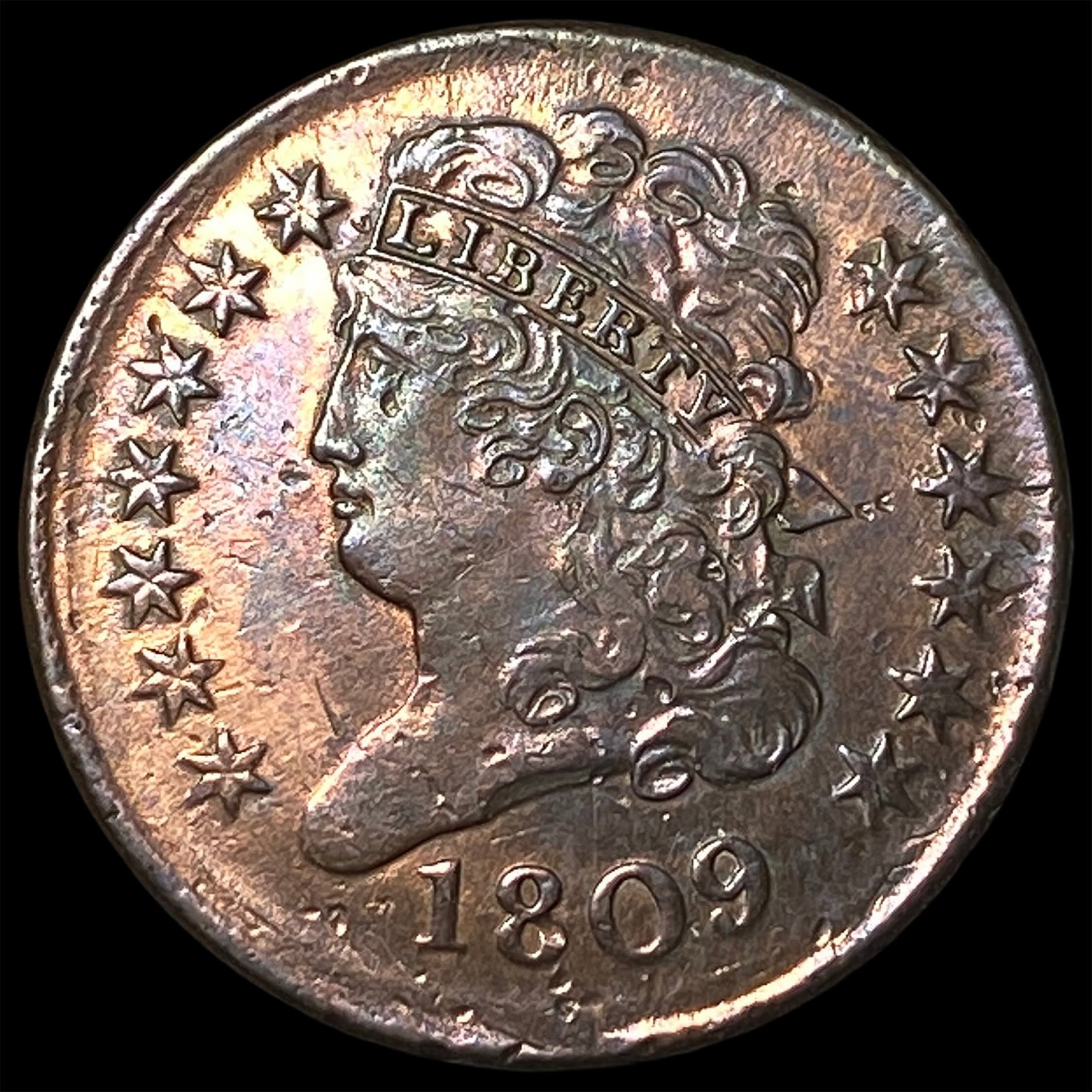 1809 Classic Head Half Cent CLOSELY UNCIRCULATED: 1809 Classic Head Half Cent CLOSELY UNCIRCULATED