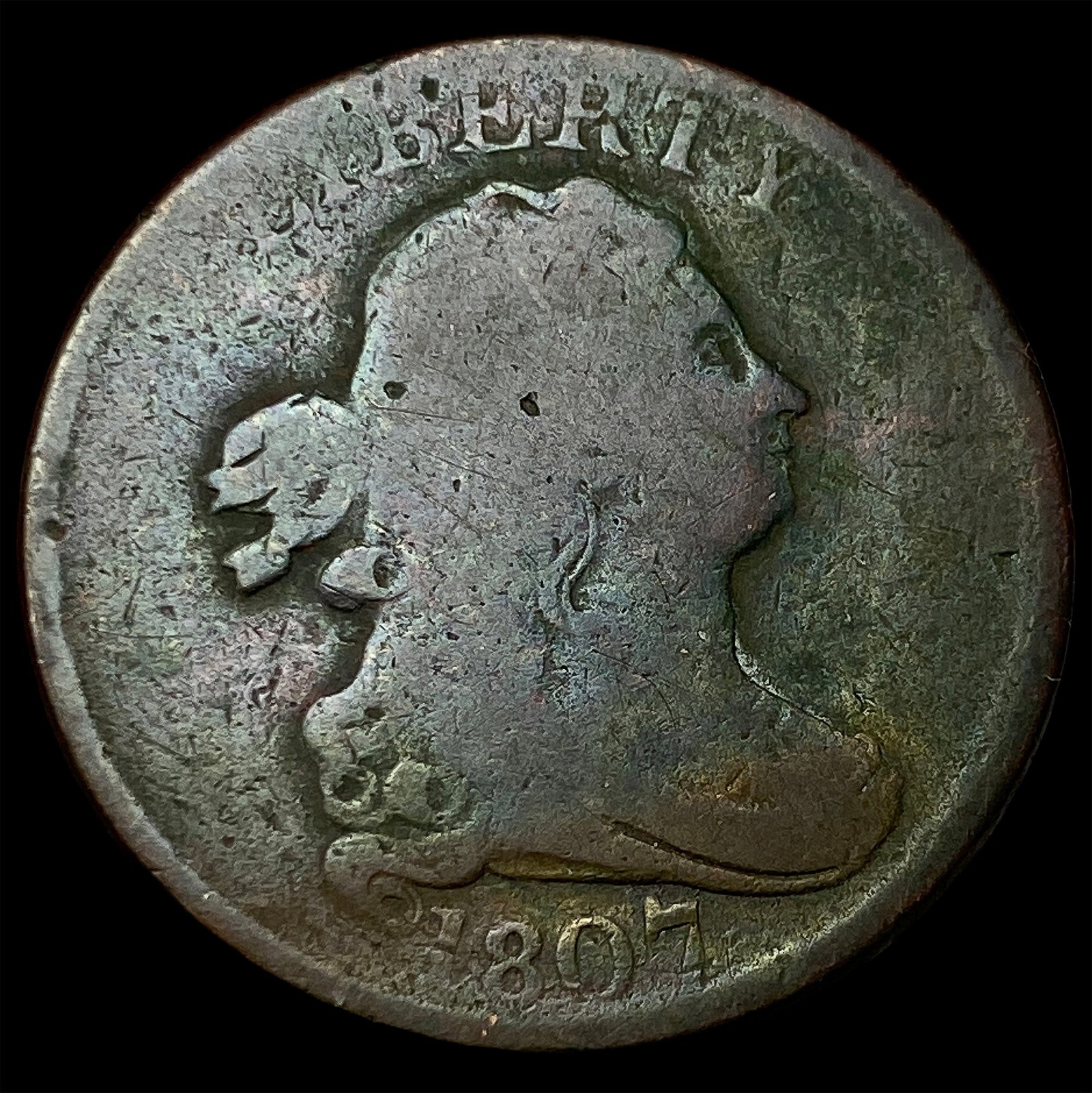 1807 Draped Half Cent NICELY CIRCULATED: 1807 Draped Half Cent NICELY CIRCULATED