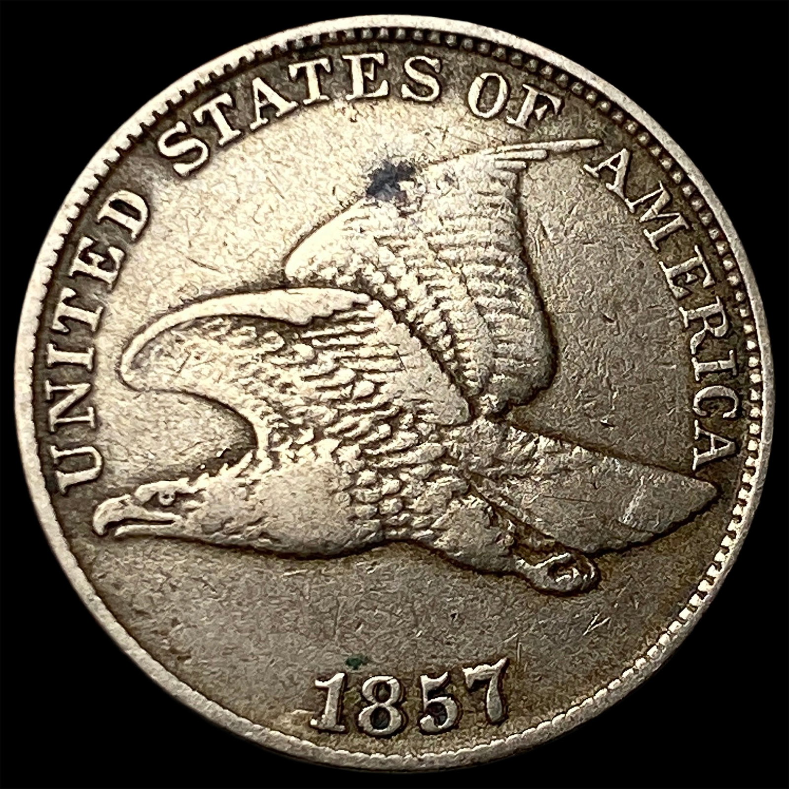 1857 Flying Eagle Cent NEARLY UNCIRCULATED: 1857 Flying Eagle Cent NEARLY UNCIRCULATED