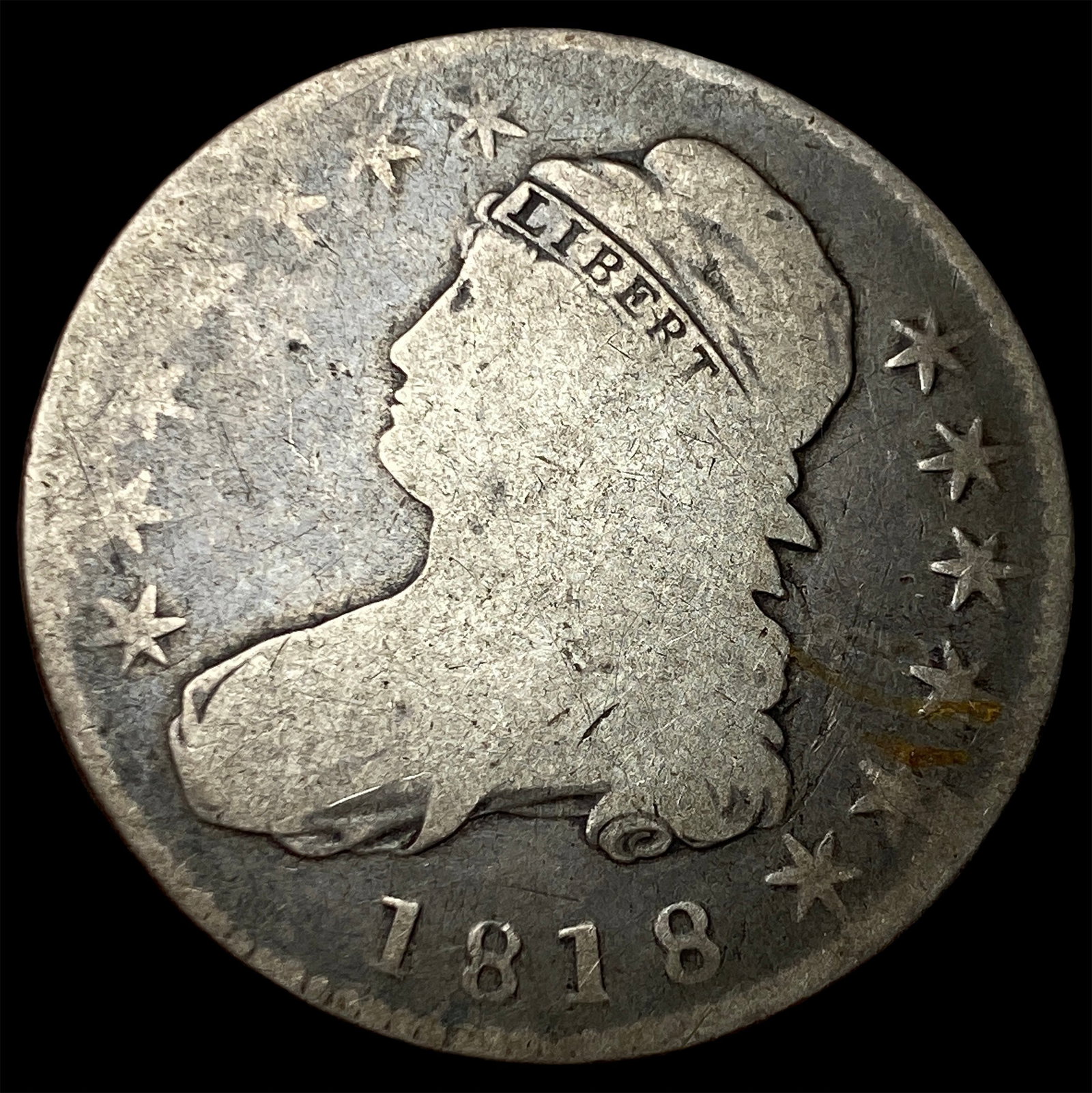 1818 Capped Bust Half Dollar NICELY CIRCULATED: 1818 Capped Bust Half Dollar NICELY CIRCULATED