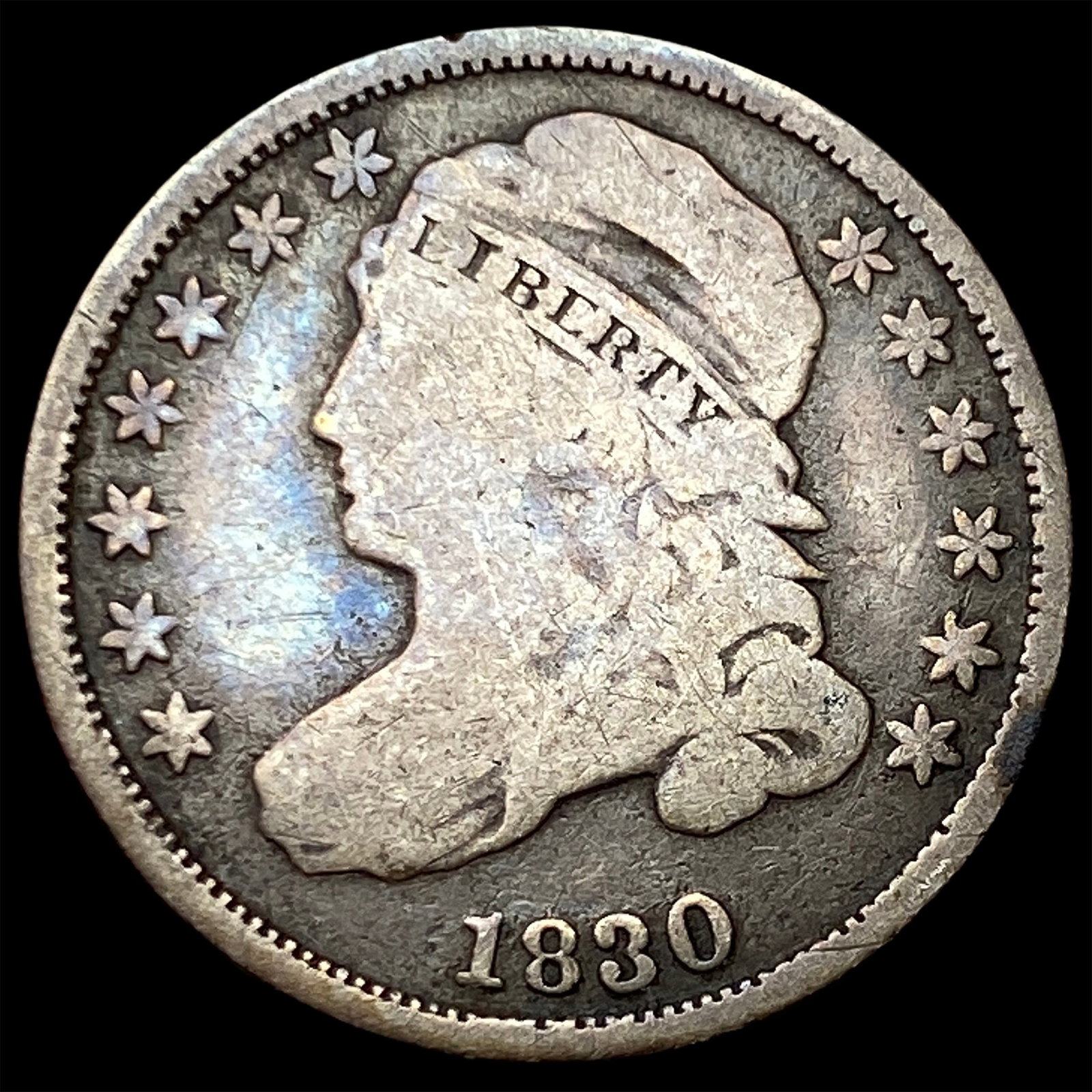 1830 Silver Capped Bust Dime NICELY CIRCULATED: 1830 Silver Capped Bust Dime NICELY CIRCULATED