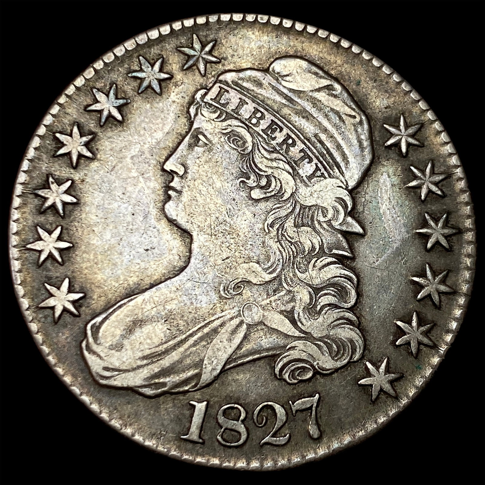 1827 Capped Bust Half Dollar NEARLY UNCIRCULATED (1 of 2)