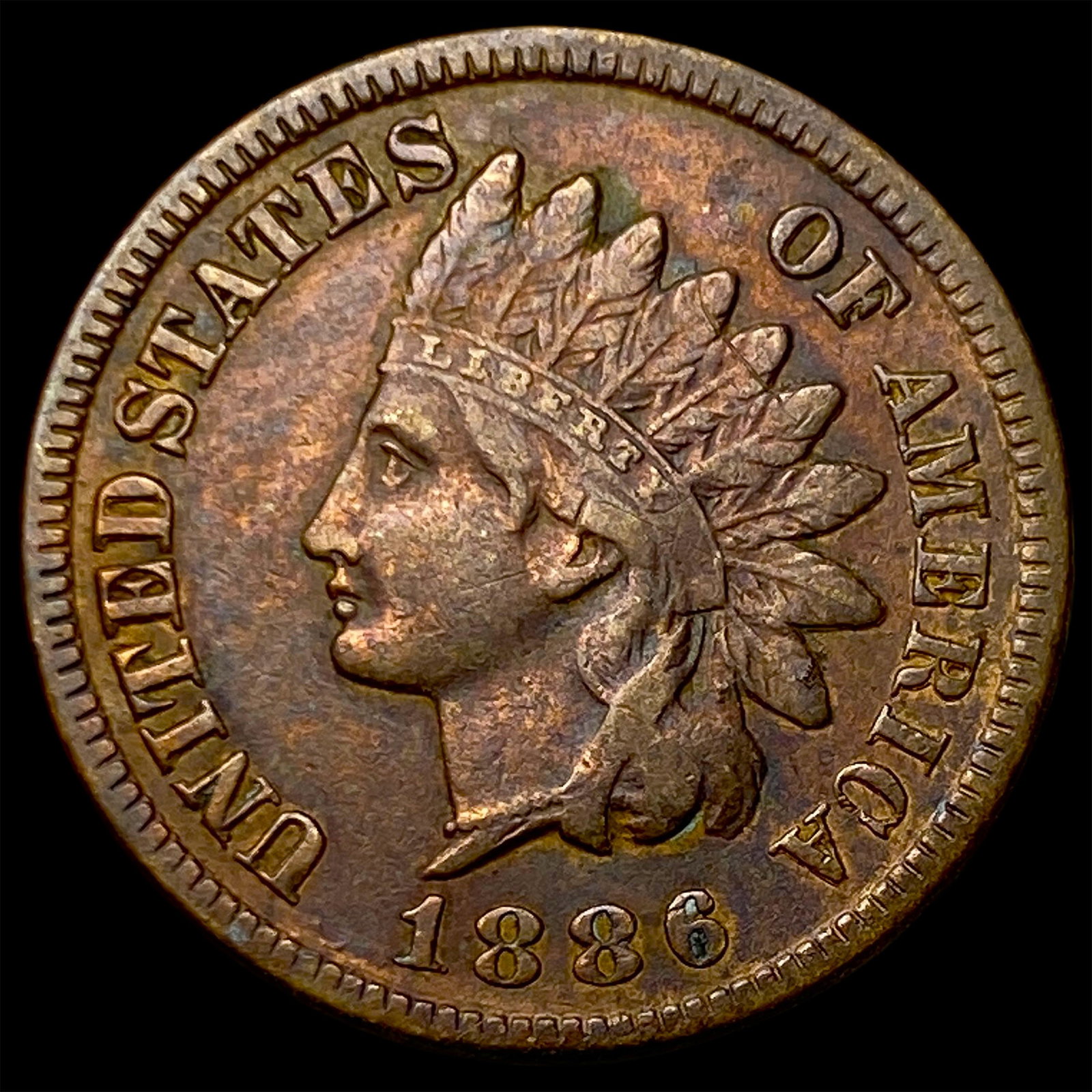 1886 Indian Head Cent NEARLY UNCIRCULATED: 1886 Indian Head Cent NEARLY UNCIRCULATED