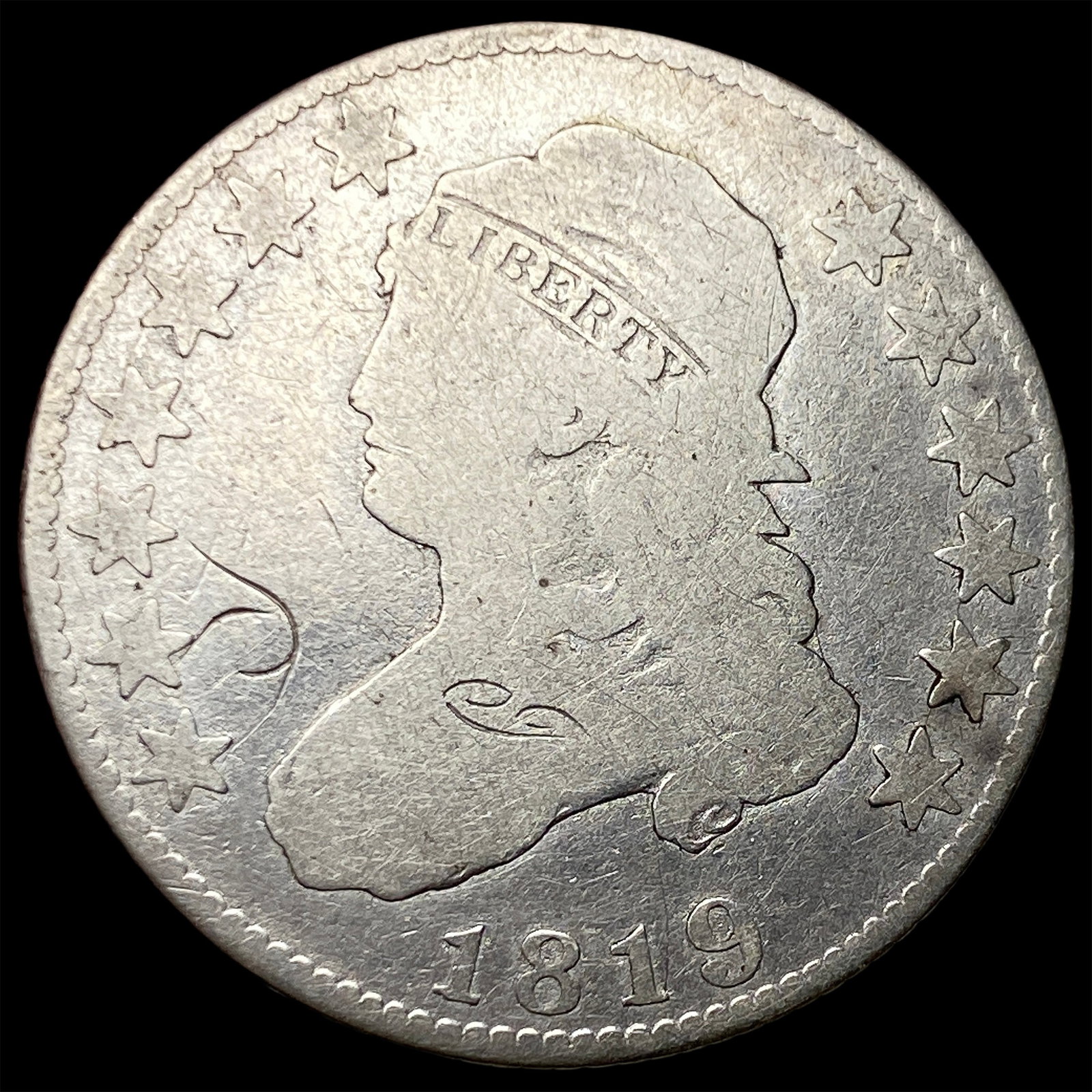 1819 Capped Bust Silver Quarter NICELY CIRCULATED (1 of 2)