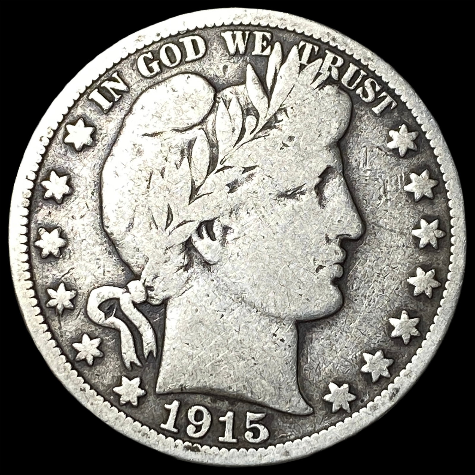 1915-S Silver Barber Half Dollar NICELY CIRCULATED (1 of 2)