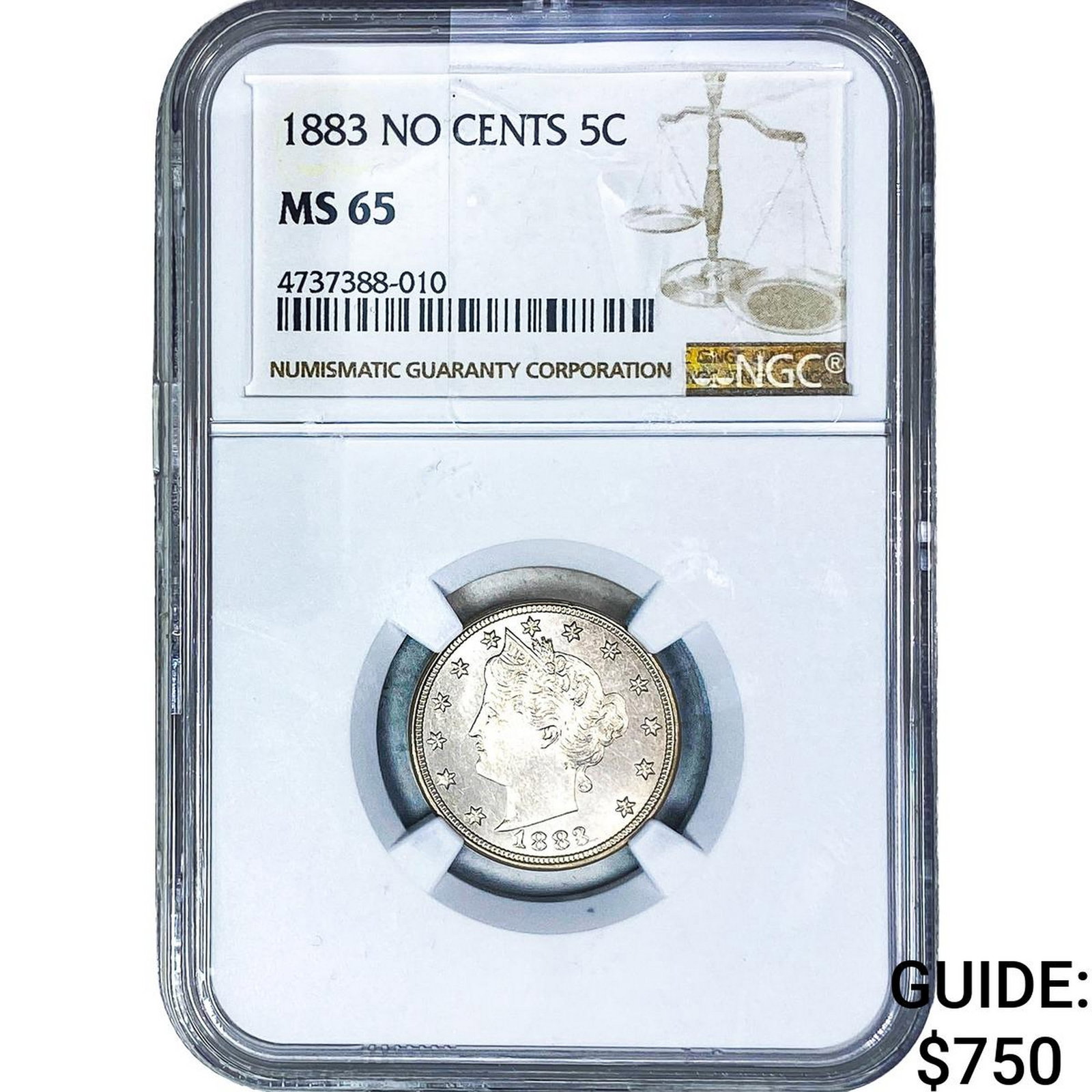 1883 Liberty Victory Nickel NGC MS65 No Cents: 1883 Liberty Victory Nickel NGC MS65 No Cents