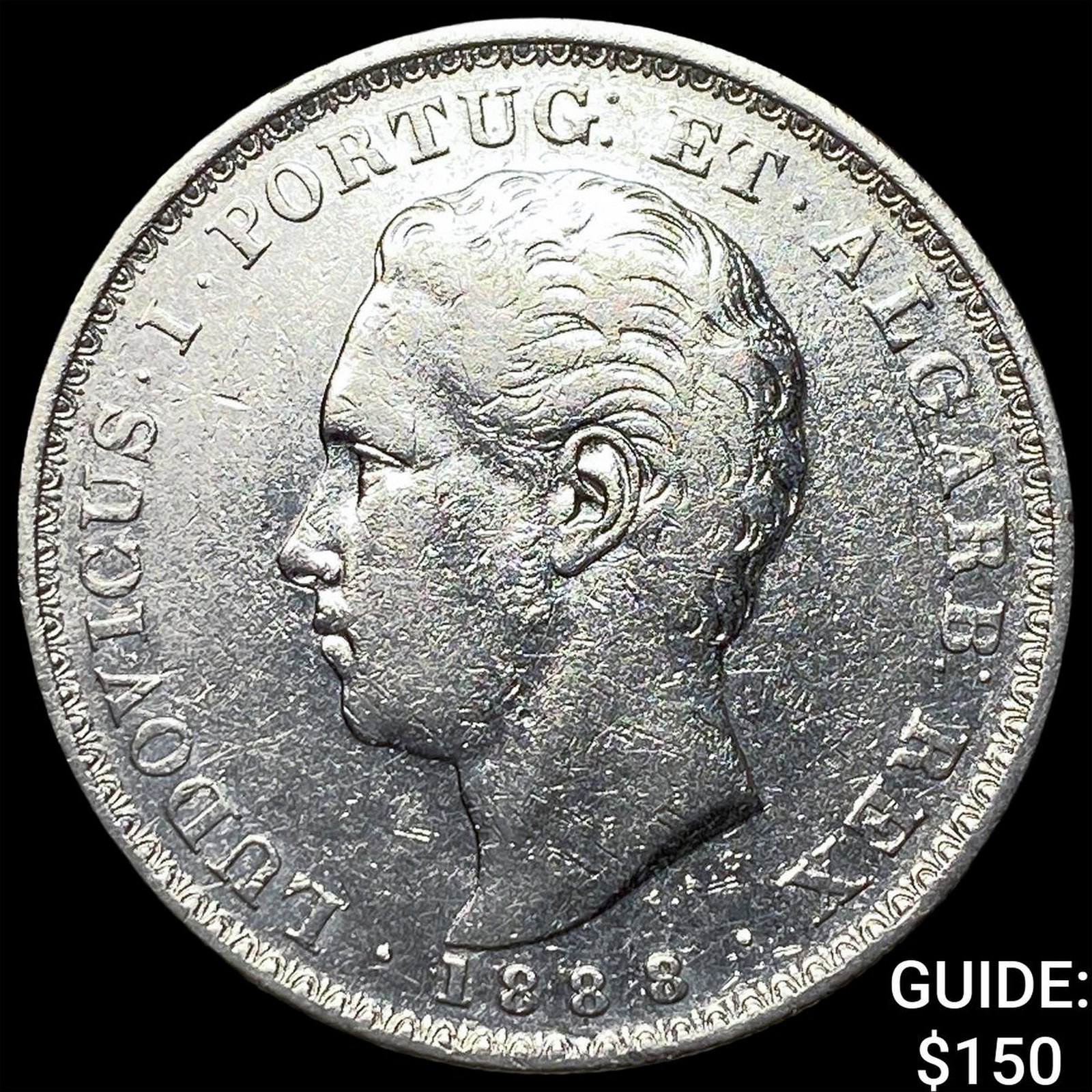 1888 Portugal Silver 500 Reis: 1888 Portugal Silver 500 Reis