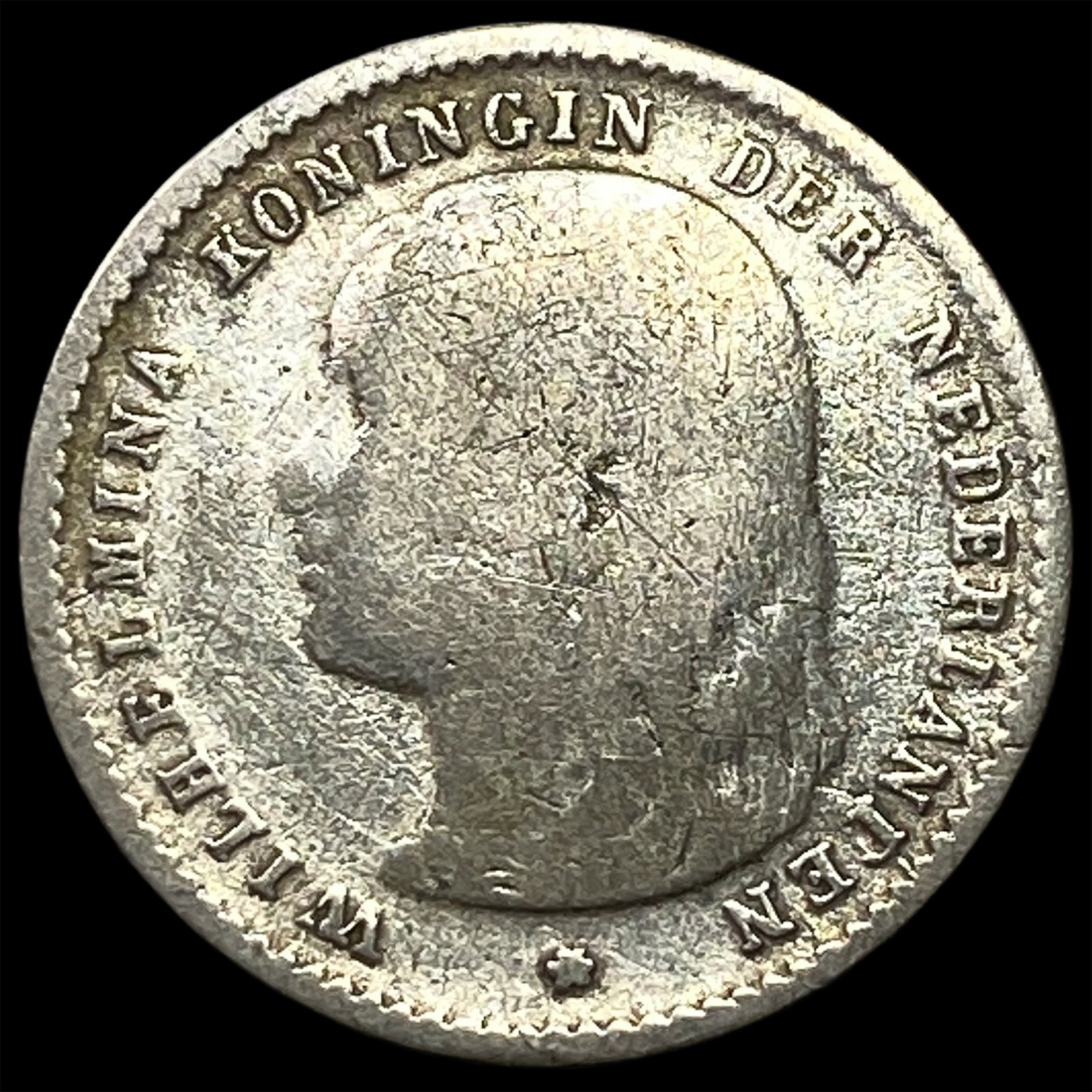 1896 Netherlands Silver 10 Cents: 1896 Netherlands Silver 10 Cents