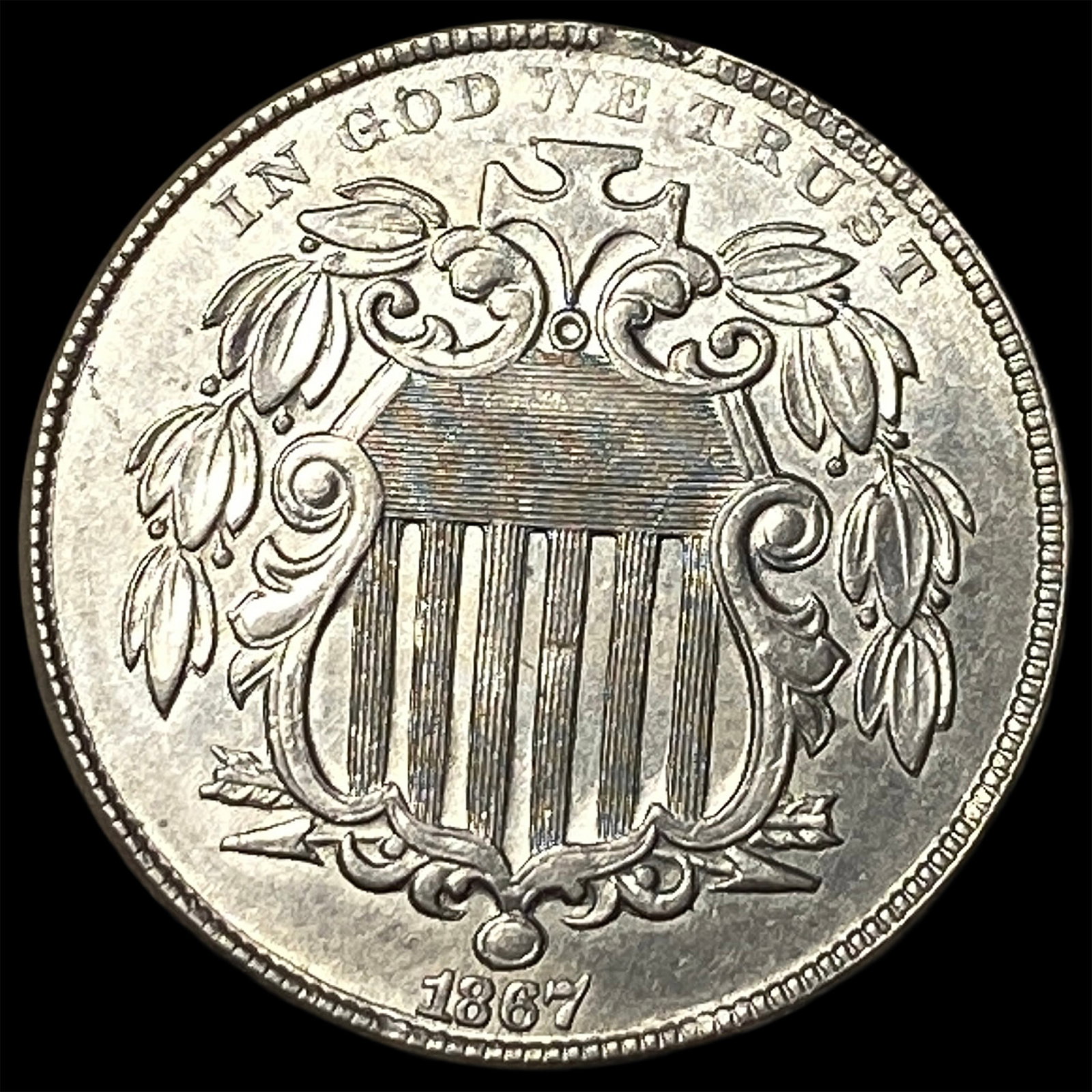 1867 Shield Nickel UNCIRCULATED (1 of 2)