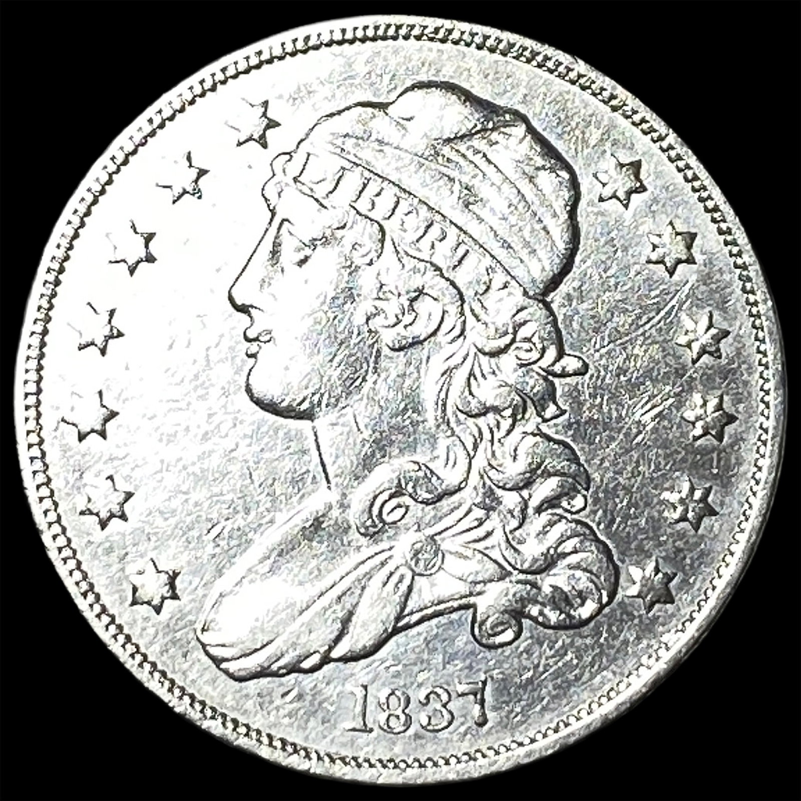 1837 Capped Bust Silver Quarter NEARLY UNCIRCULATED (1 of 2)