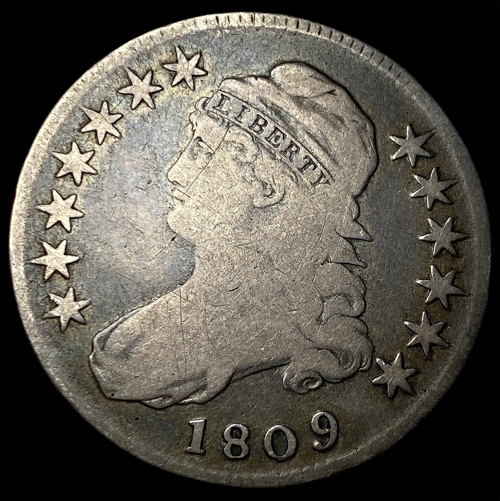 1809 Silver Capped Bust Half Dollar NICELY CIRCULATED: 1809 Silver Capped Bust Half Dollar NICELY CIRCULATED