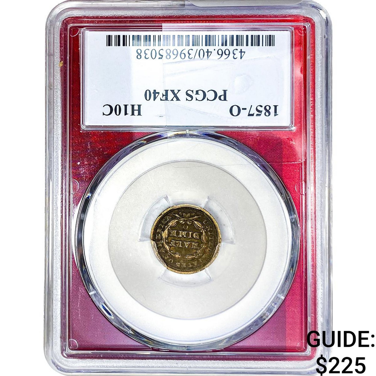 1857-O Seated Liberty Half Dime PCGS XF40: 1857-O Seated Liberty Half Dime PCGS XF40