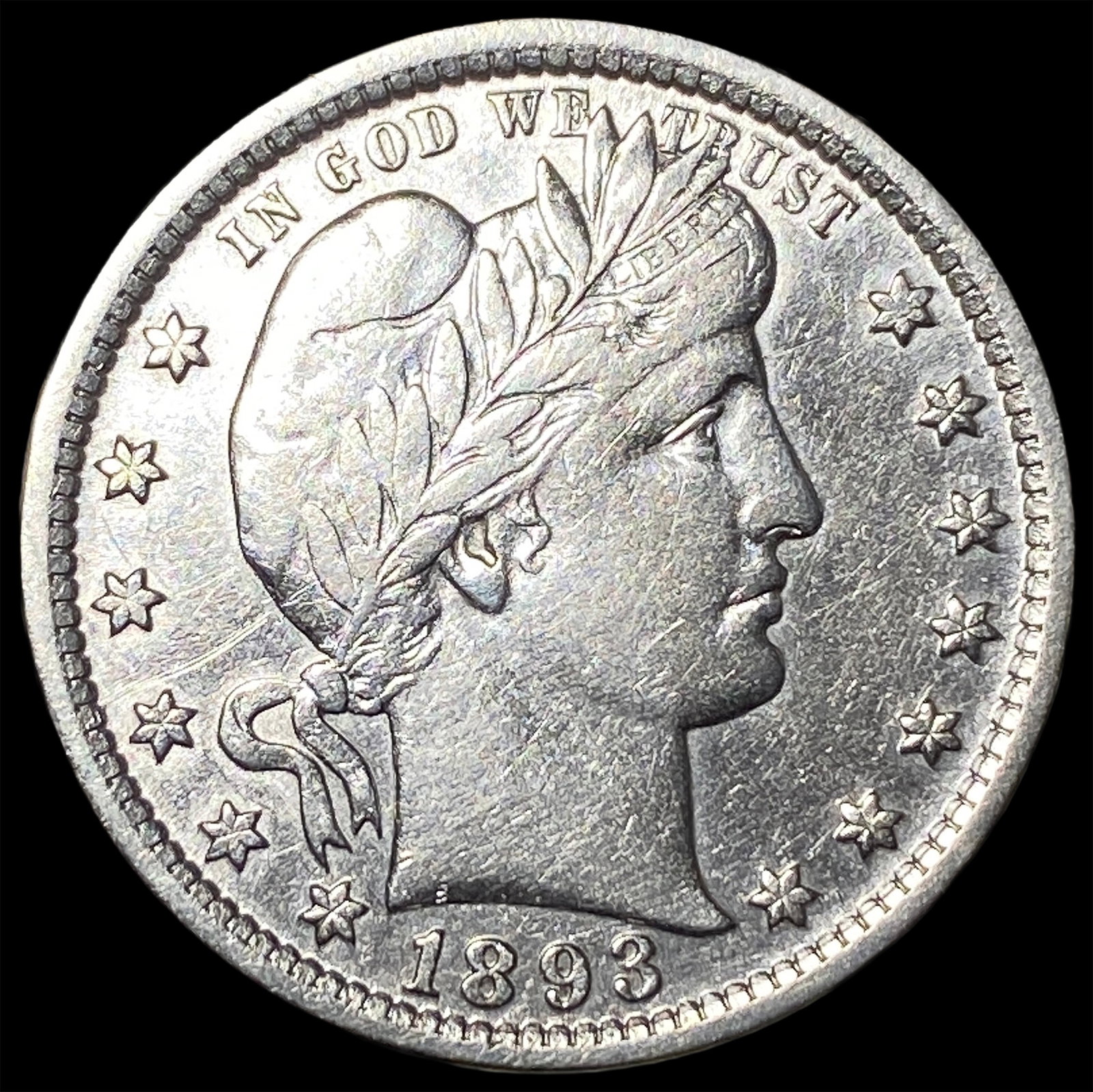 1893 Silver Barber Quarter CHOICE AU: 1893 Silver Barber Quarter CHOICE AU