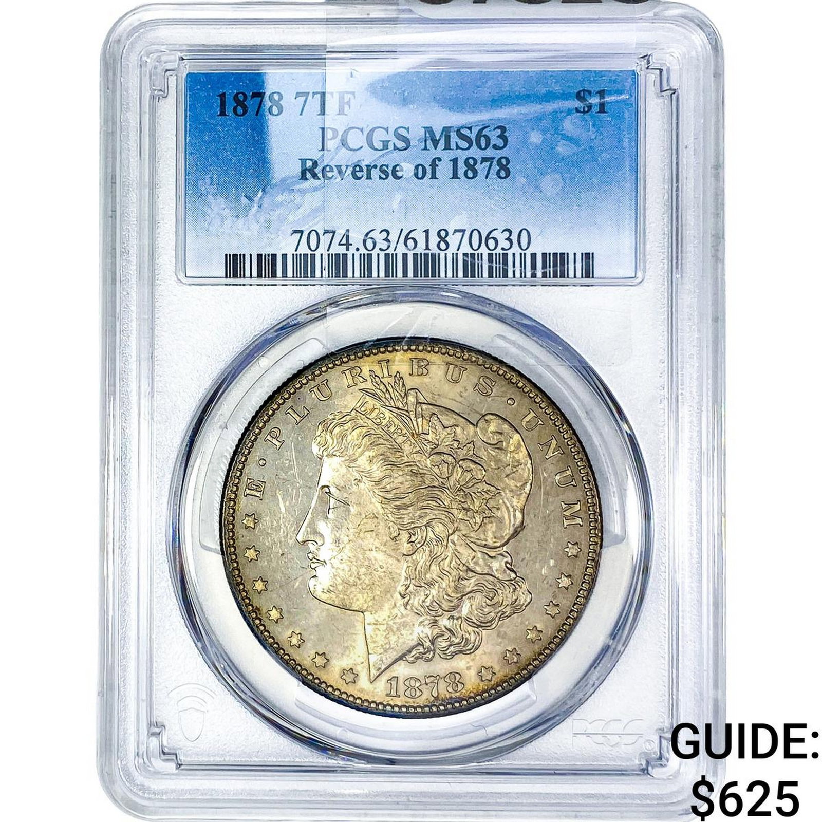1878 7TF Morgan Silver Dollar PCGS MS63: 1878 7TF Morgan Silver Dollar PCGS MS63