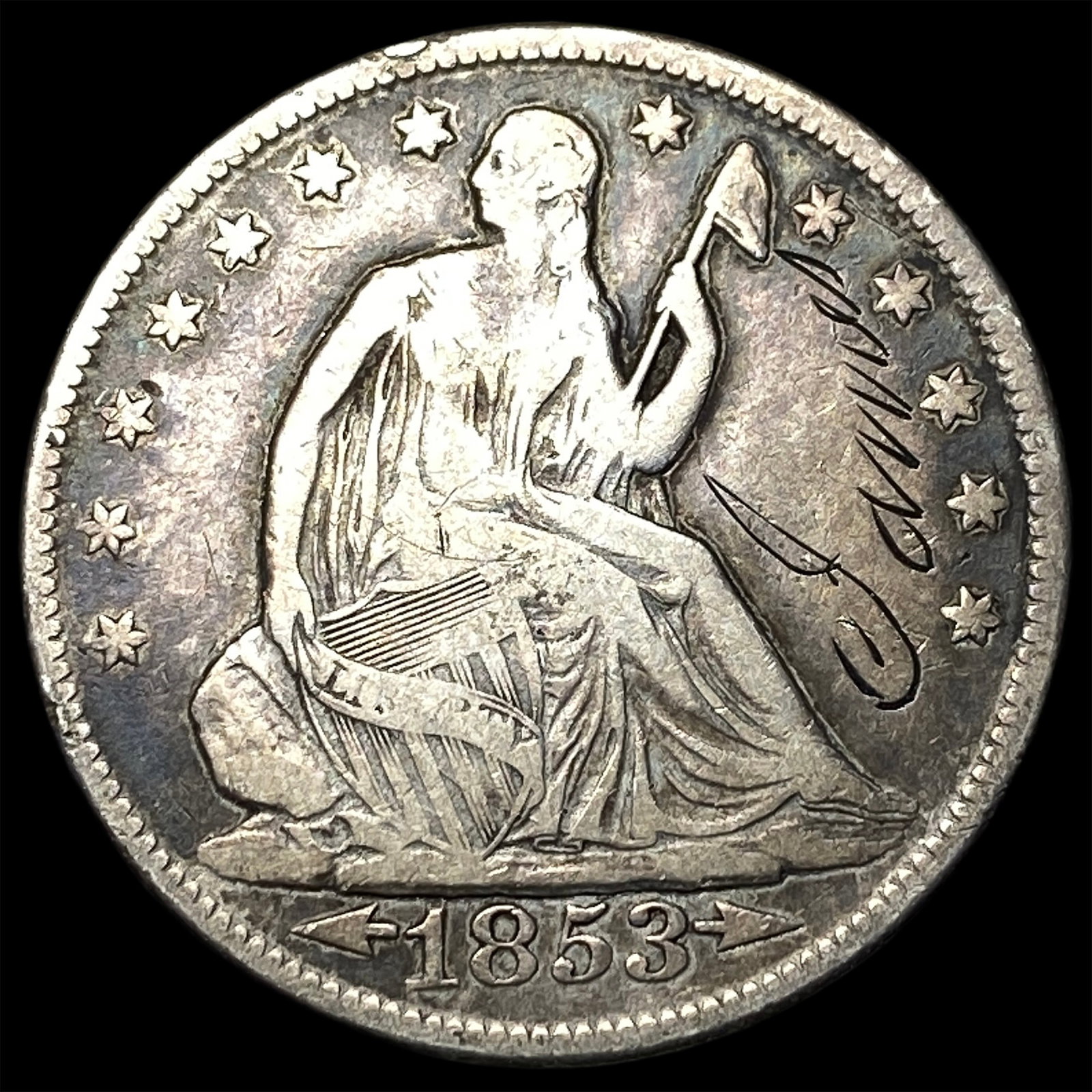 1853 Arrows/Rays Seated Liberty Half Dollar HIGH GRADE (1 of 2)