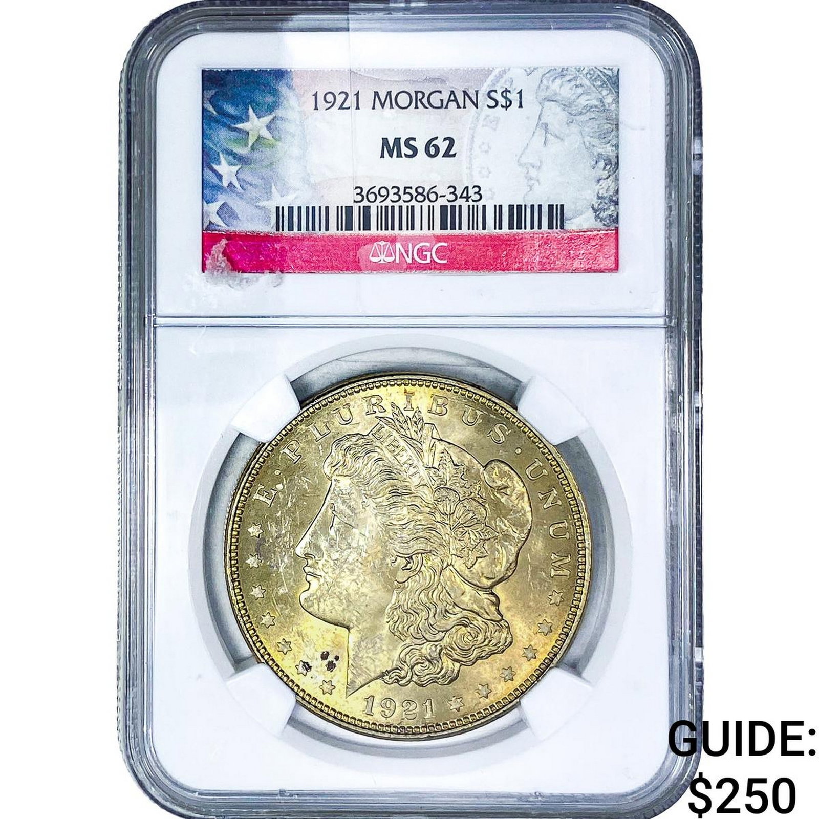 1921 Morgan Silver Dollar NGC MS62: 1921 Morgan Silver Dollar NGC MS62
