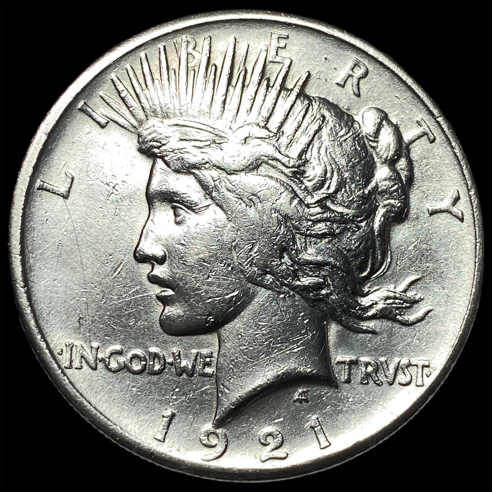 1921 Silver Peace Dollar ABOUT UNCIRCULATED: 1921 Silver Peace Dollar ABOUT UNCIRCULATED