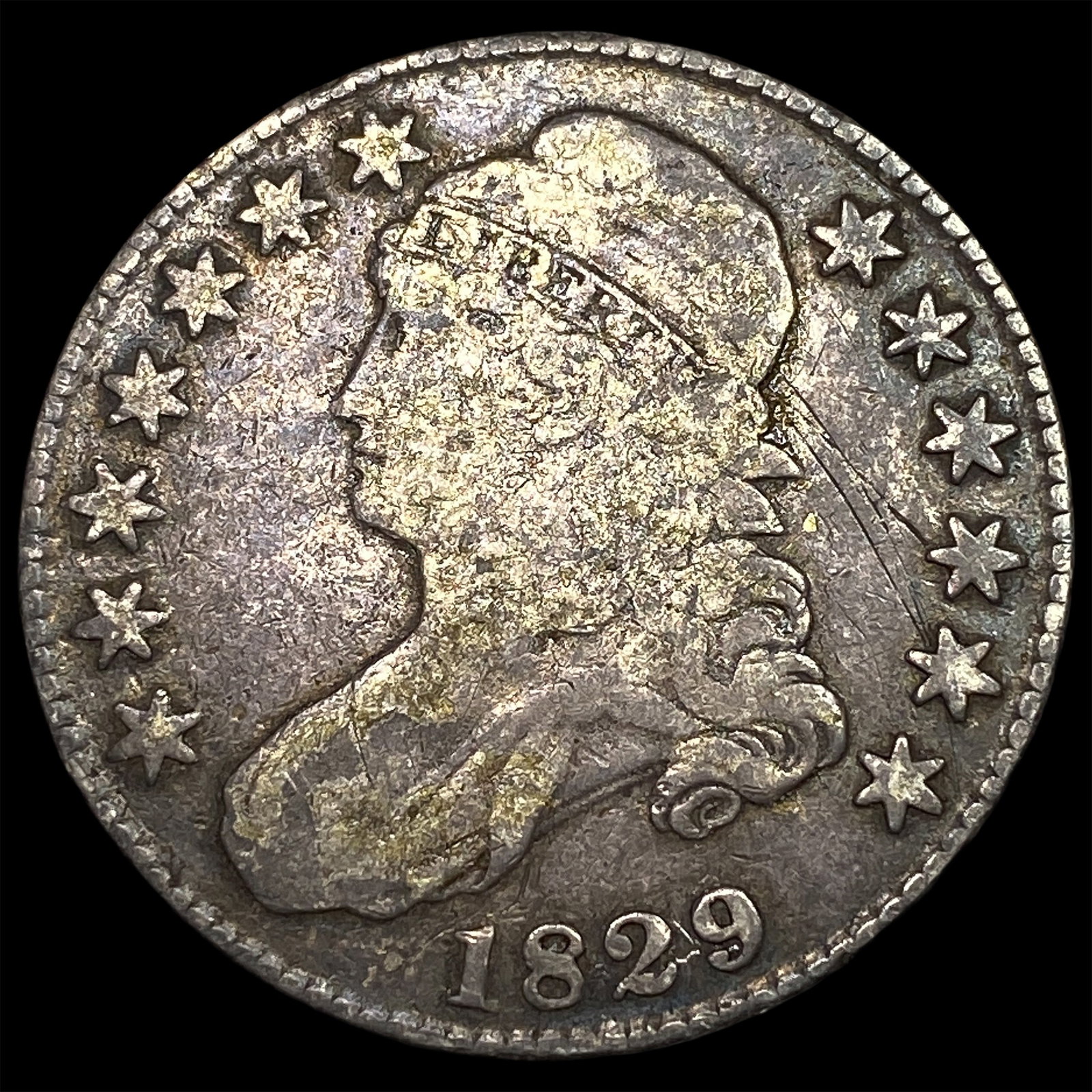 1829 Capped Bust Half Dollar LIGHTLY CIRCULATED: 1829 Capped Bust Half Dollar LIGHTLY CIRCULATED