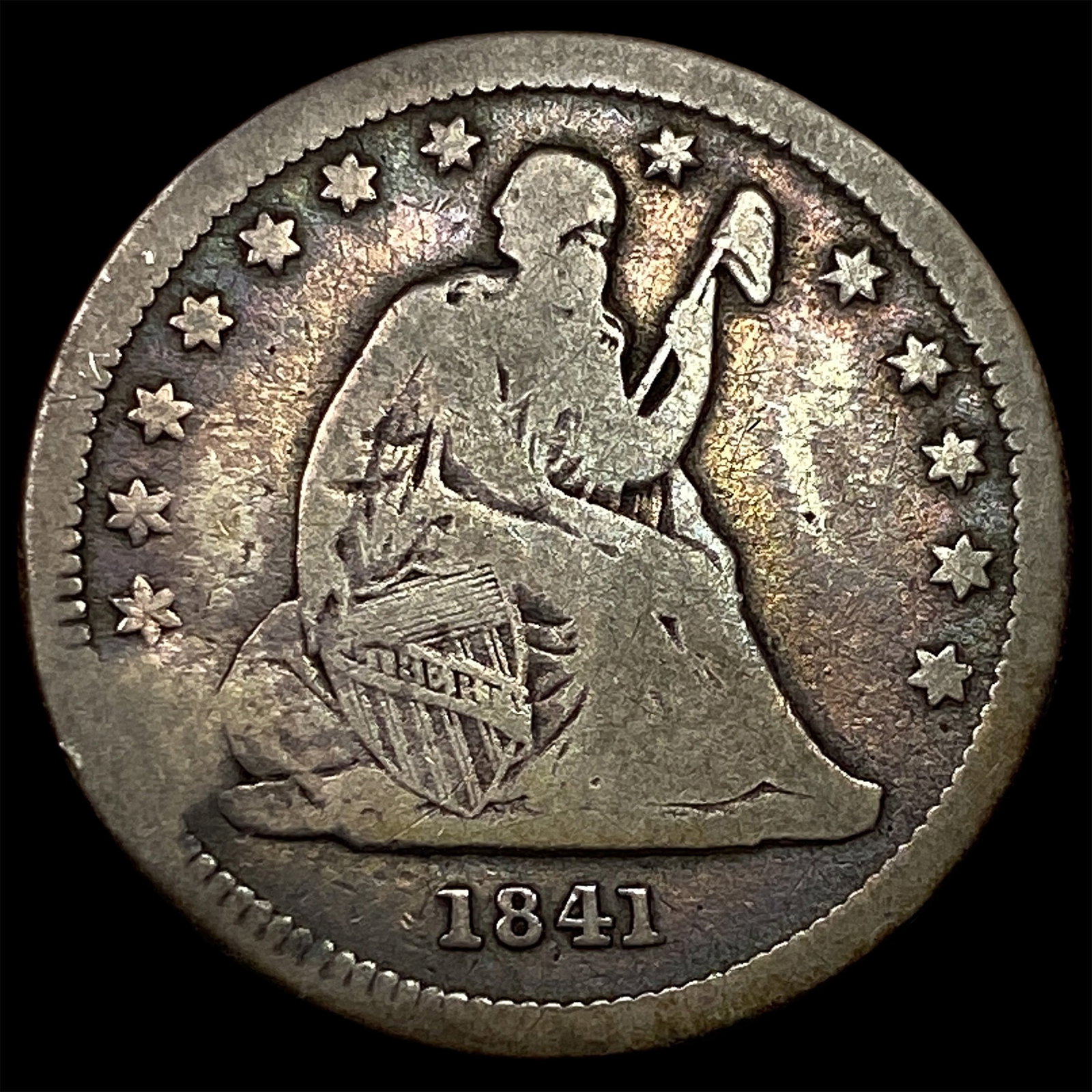 1841 Seated Liberty Quarter NEARLY UNCIRCULATED (1 of 2)