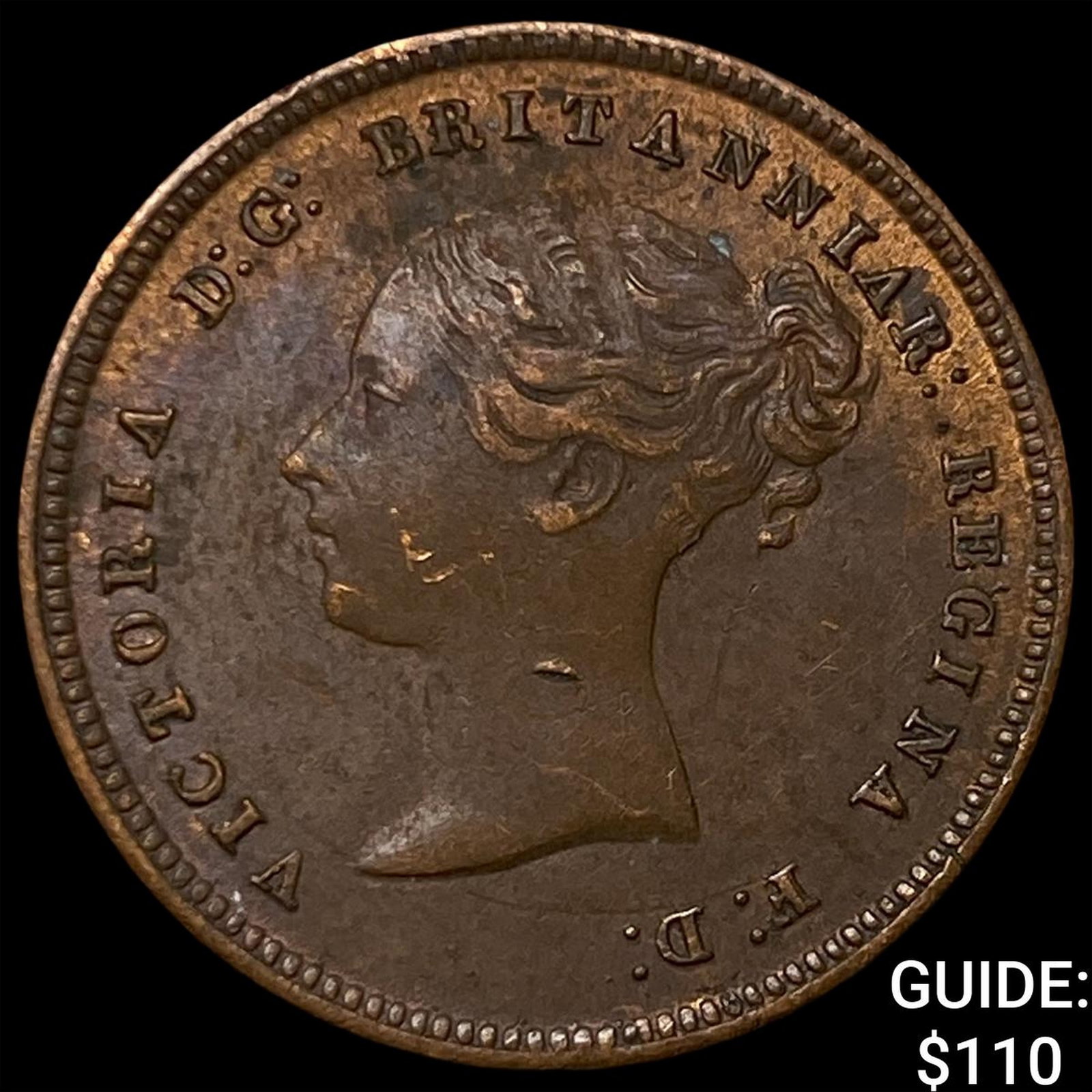 1844 Ceylon Copper 1/2 Farthing (1 of 2)