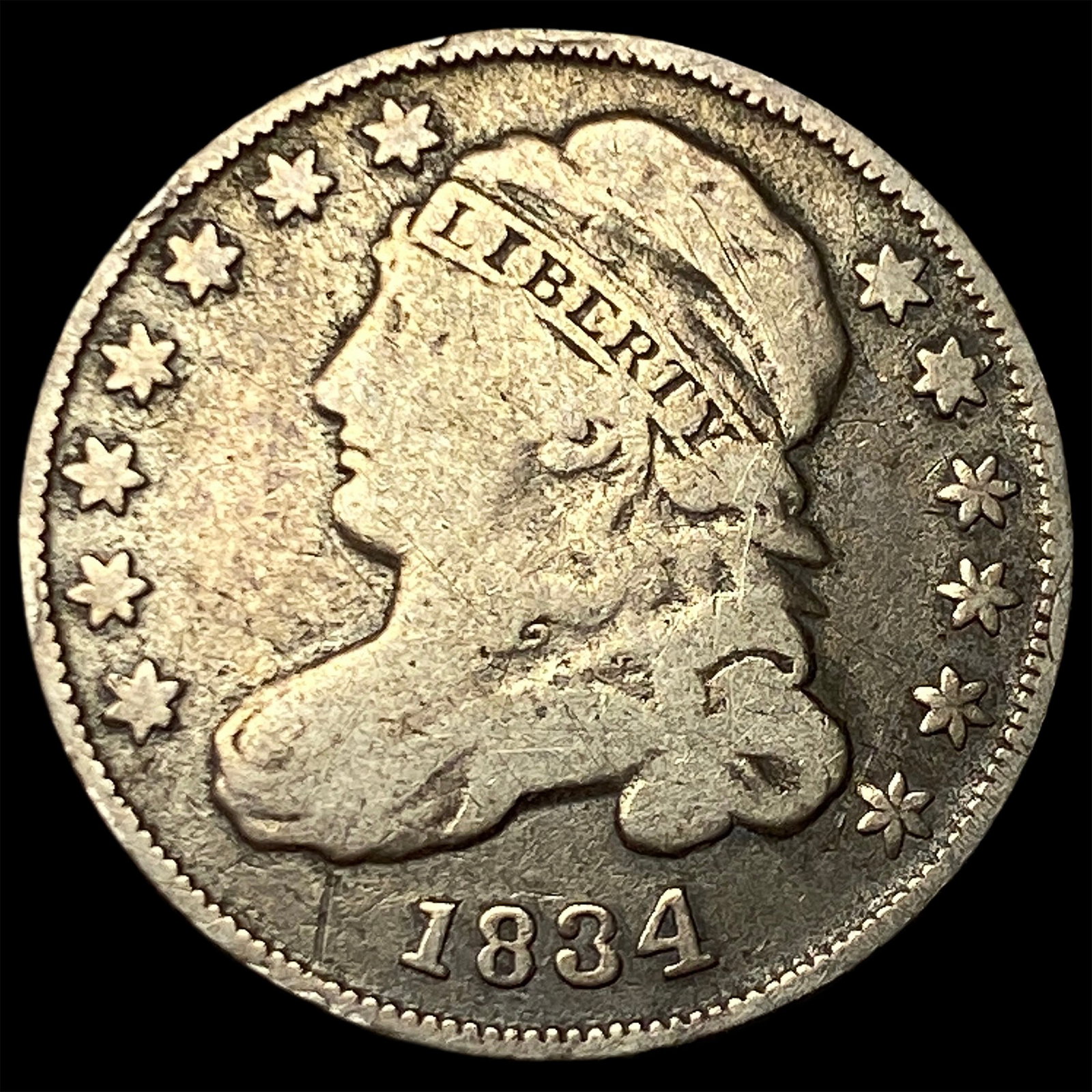 1834 Silver Capped Bust Dime LIGHTLY CIRCULATED: 1834 Silver Capped Bust Dime LIGHTLY CIRCULATED