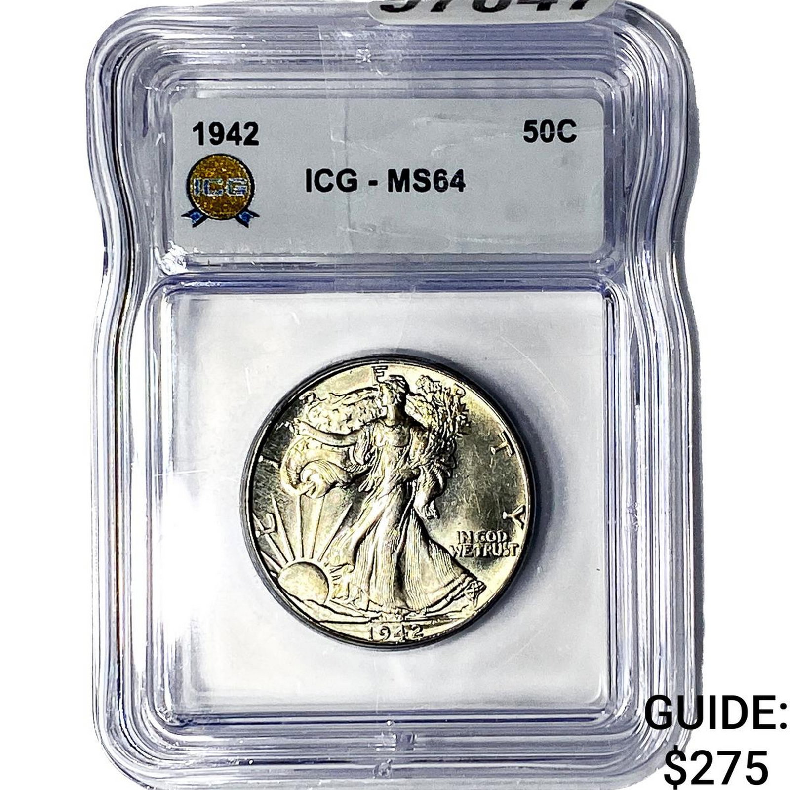 1942 Walking Liberty Half Dollar ICG MS64: 1942 Walking Liberty Half Dollar ICG MS64