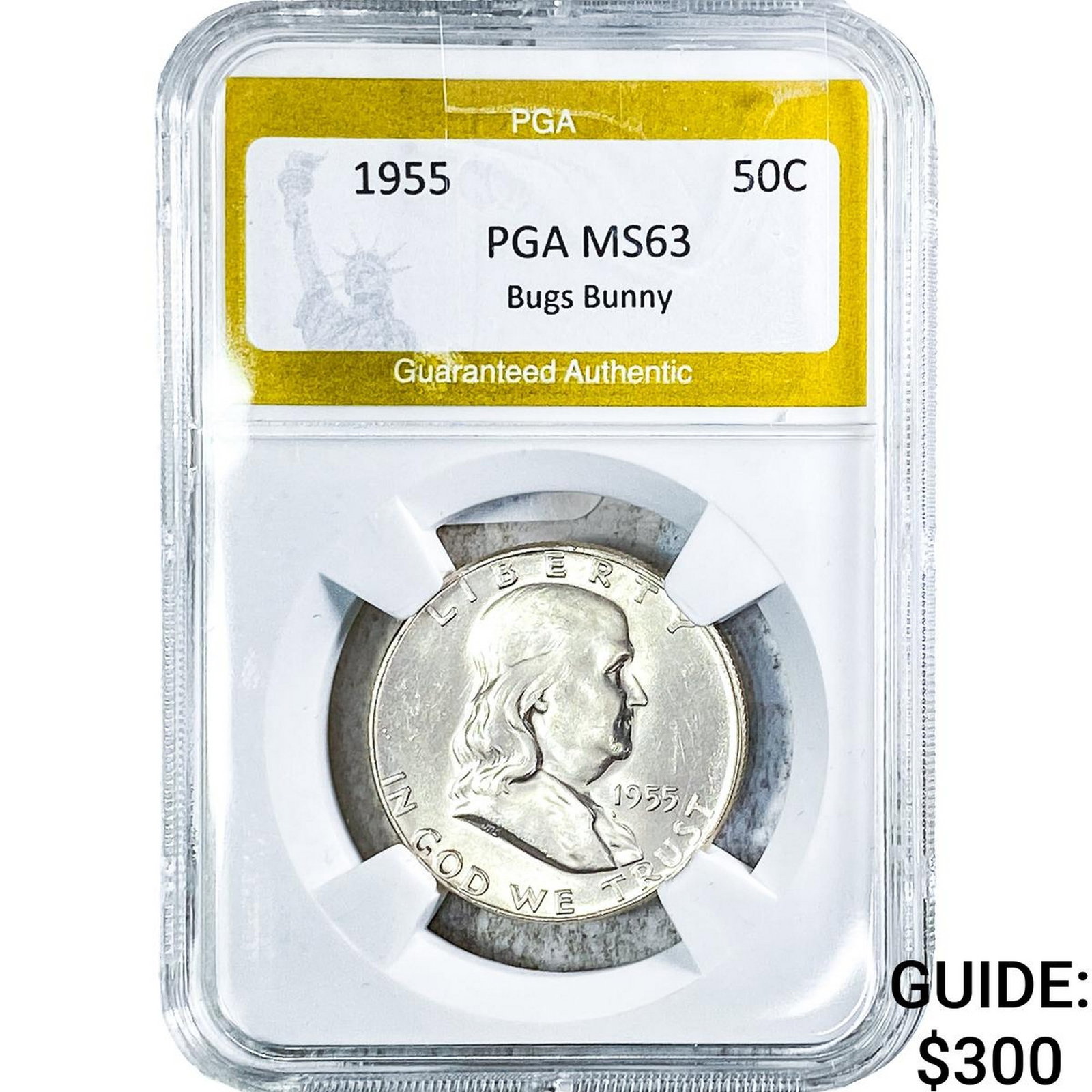 1955 Franklin Half Dollar PGA MS63 Bugs Bunny (1 of 2)