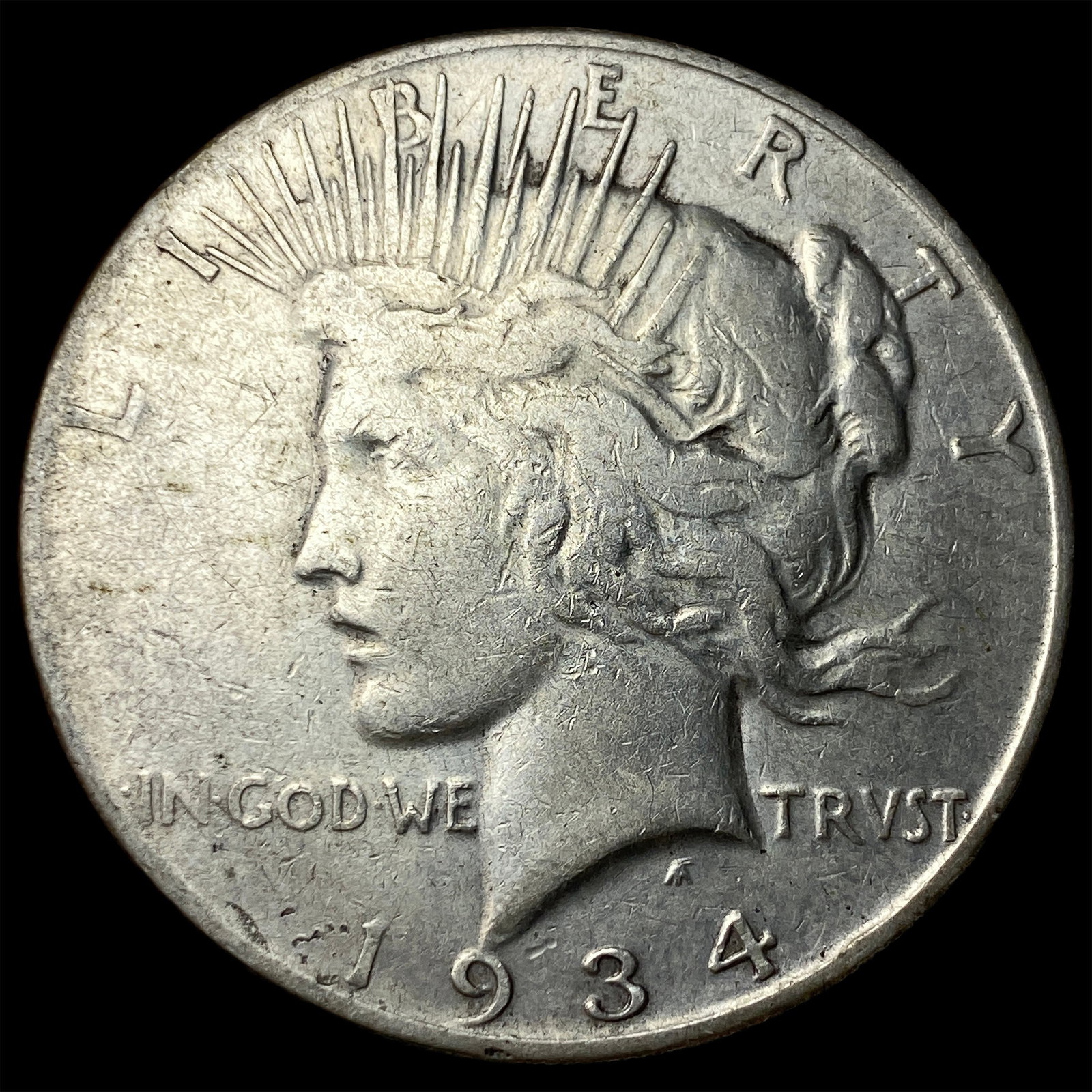 1934-S Peace Silver Dollar LIGHTLY CIRCULATED: 1934-S Peace Silver Dollar LIGHTLY CIRCULATED